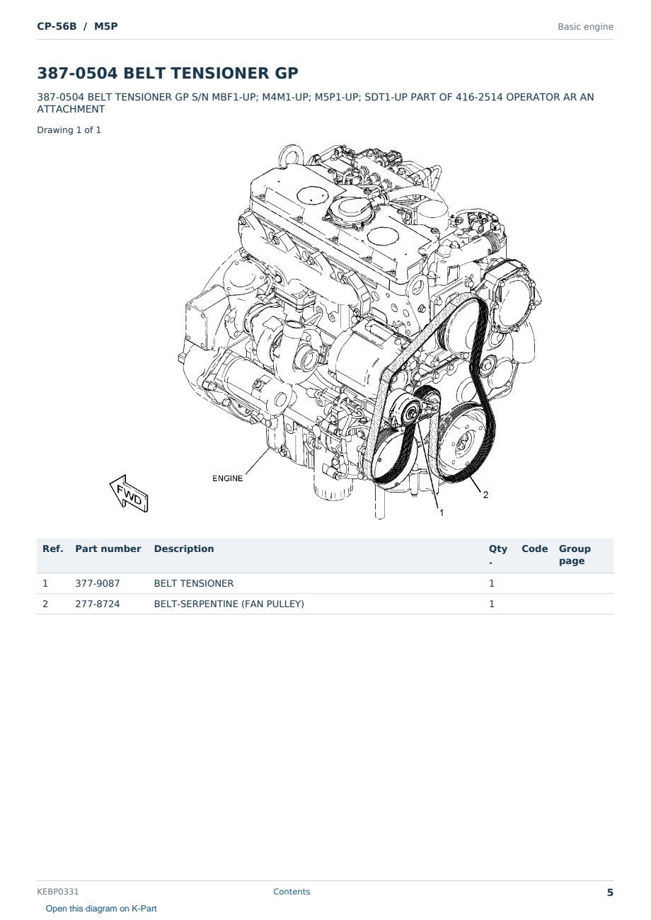 Caterpillar CP-56B S/N M5P Partsbook KEBP0331 (English) - sample page 5 of 10 Caterpillar CP-56B S/N M5P Partsbook KEBP0331 (English) - sample page 5 of 10