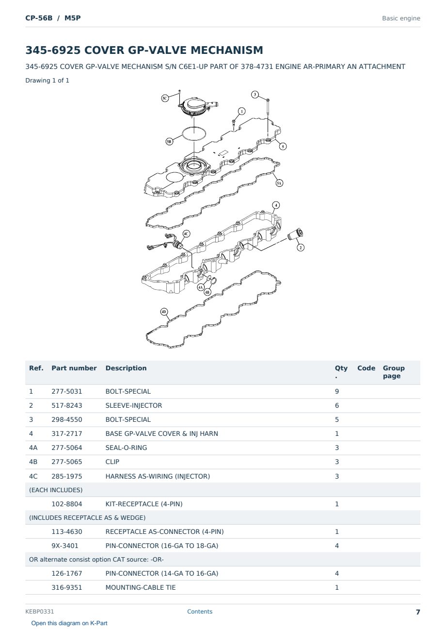 Caterpillar CP-56B S/N M5P Partsbook KEBP0331 (English) - sample page 7 of 10 Caterpillar CP-56B S/N M5P Partsbook KEBP0331 (English) - sample page 7 of 10