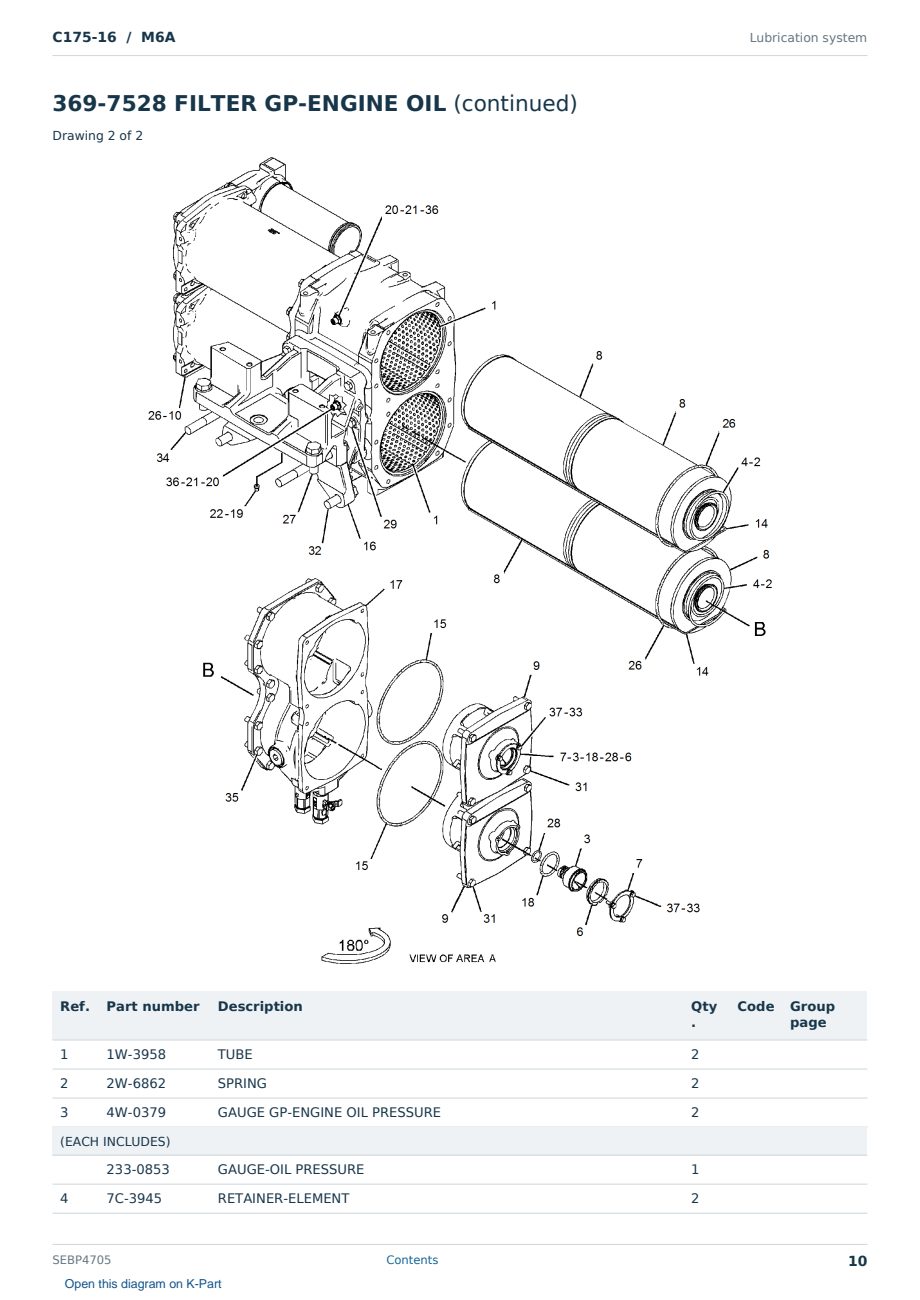 Caterpillar C175-16 S/N M6A Partsbook SEBP4705 (English) - sample page 10 of 10 Caterpillar C175-16 S/N M6A Partsbook SEBP4705 (English) - sample page 10 of 10
