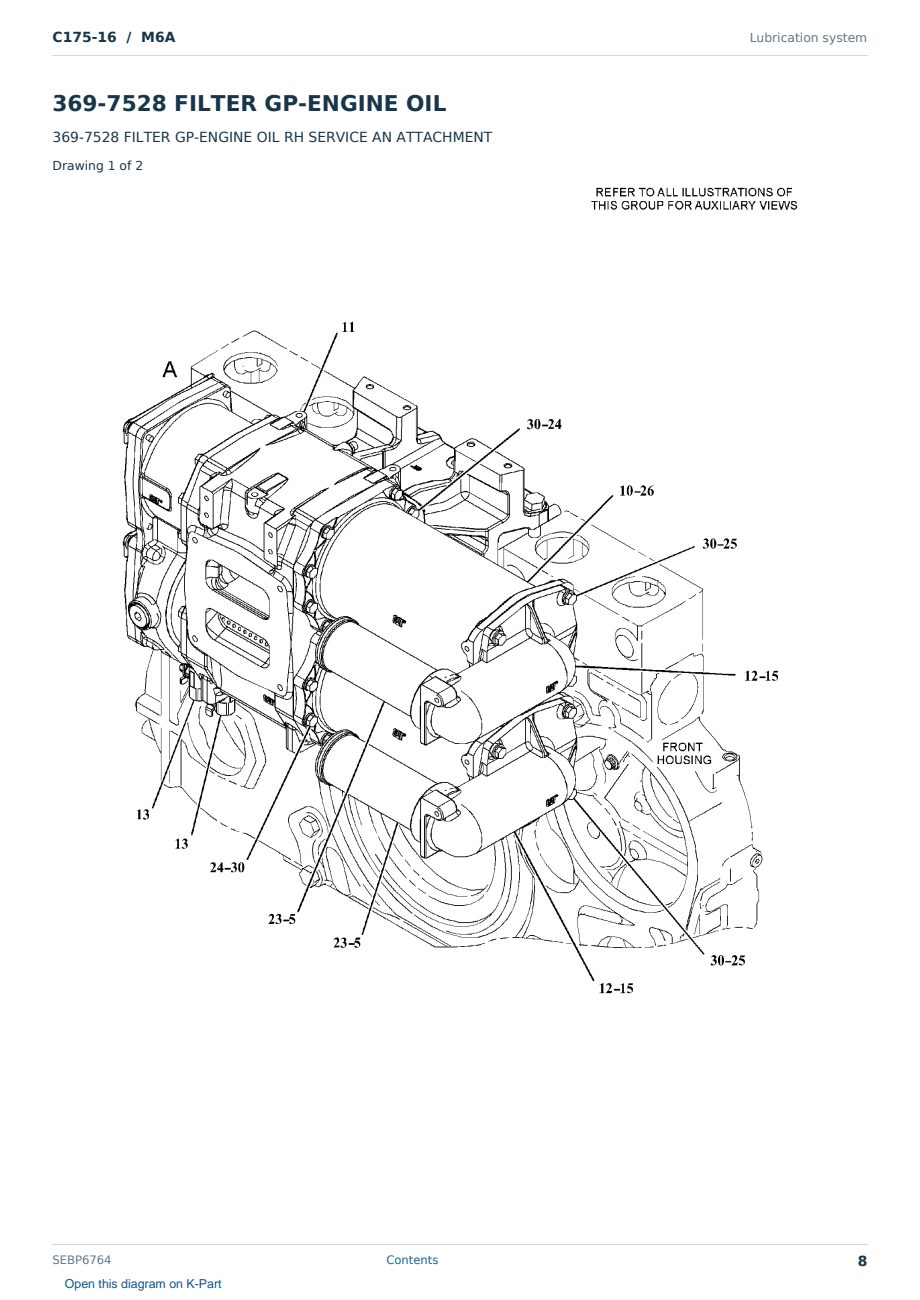 Caterpillar C175-16 S/N M6A Partsbook SEBP6764 (English) - sample page 8 of 10 Caterpillar C175-16 S/N M6A Partsbook SEBP6764 (English) - sample page 8 of 10