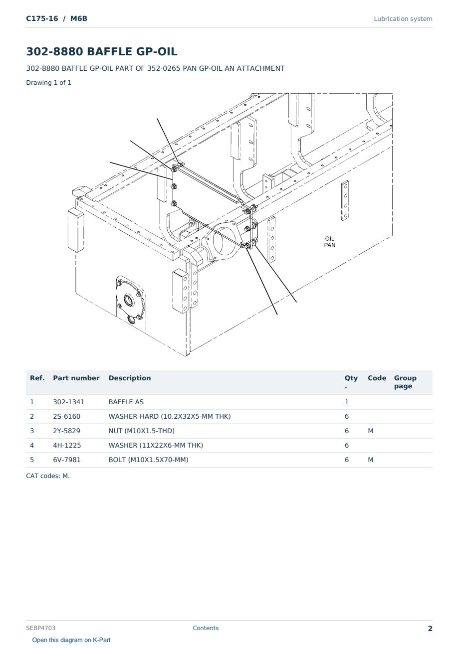 Caterpillar C175-16 S/N M6B Partsbook SEBP4703 (English) - sample page 2 of 10 Caterpillar C175-16 S/N M6B Partsbook SEBP4703 (English) - sample page 2 of 10