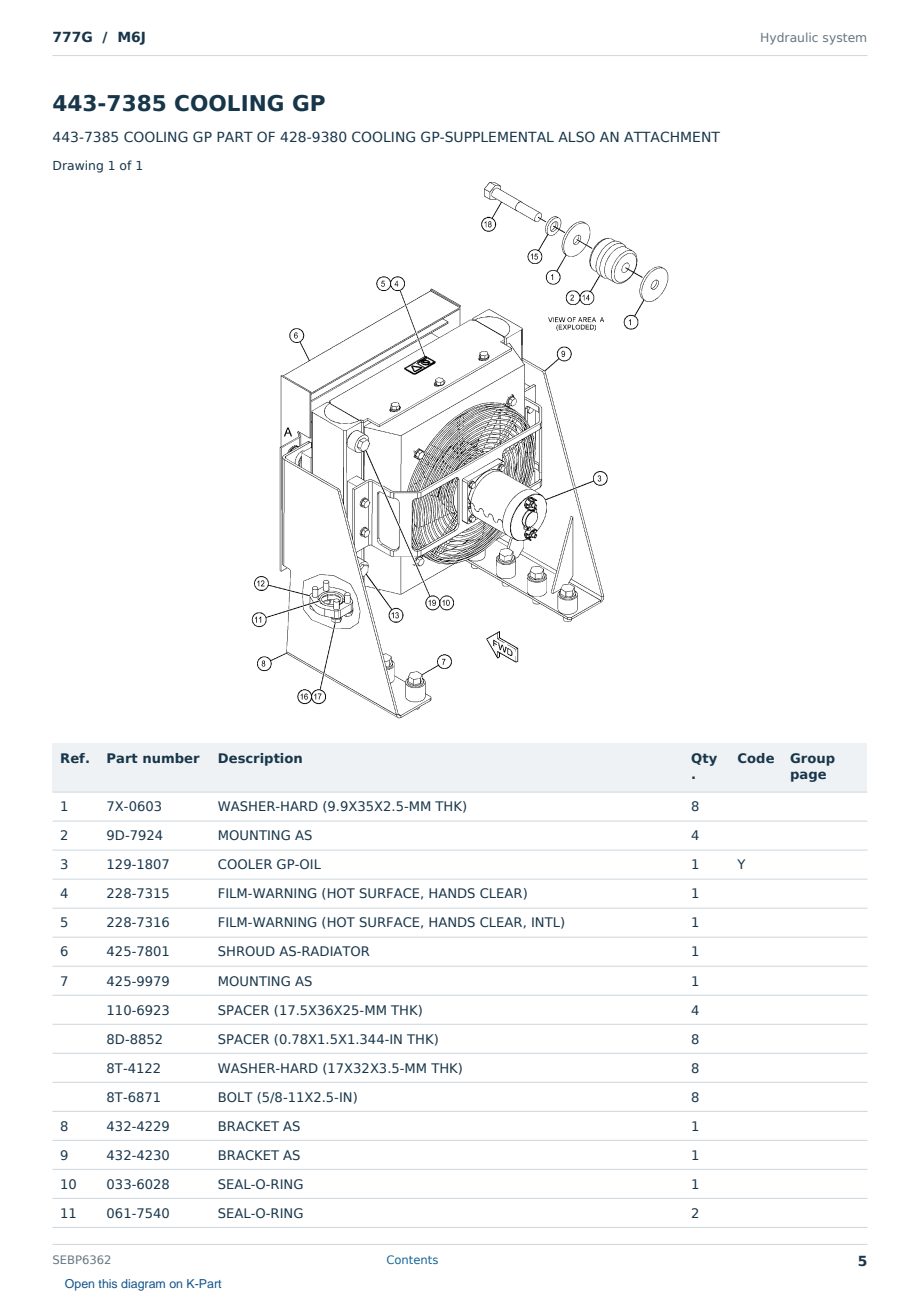 Caterpillar 777G S/N M6J Partsbook SEBP6362 (English) - sample page 5 of 10 Caterpillar 777G S/N M6J Partsbook SEBP6362 (English) - sample page 5 of 10