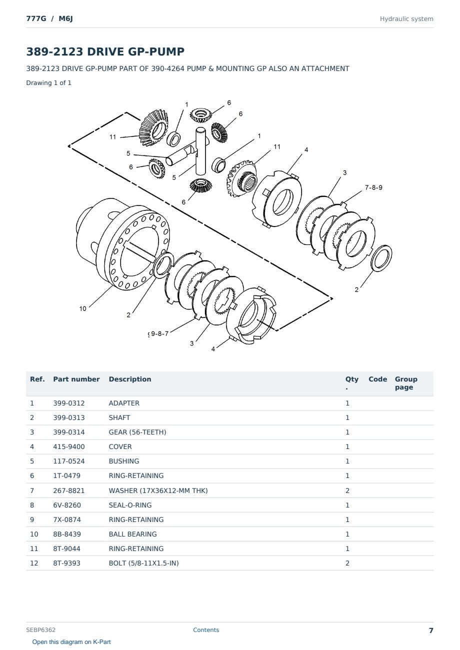 Caterpillar 777G S/N M6J Partsbook SEBP6362 (English) - sample page 7 of 10 Caterpillar 777G S/N M6J Partsbook SEBP6362 (English) - sample page 7 of 10