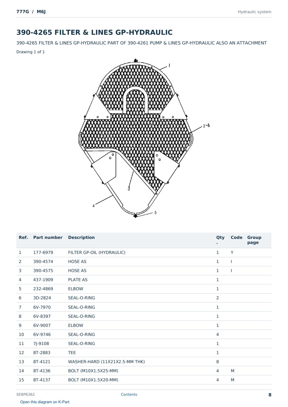 Caterpillar 777G S/N M6J Partsbook SEBP6362 (English) - sample page 8 of 10 Caterpillar 777G S/N M6J Partsbook SEBP6362 (English) - sample page 8 of 10