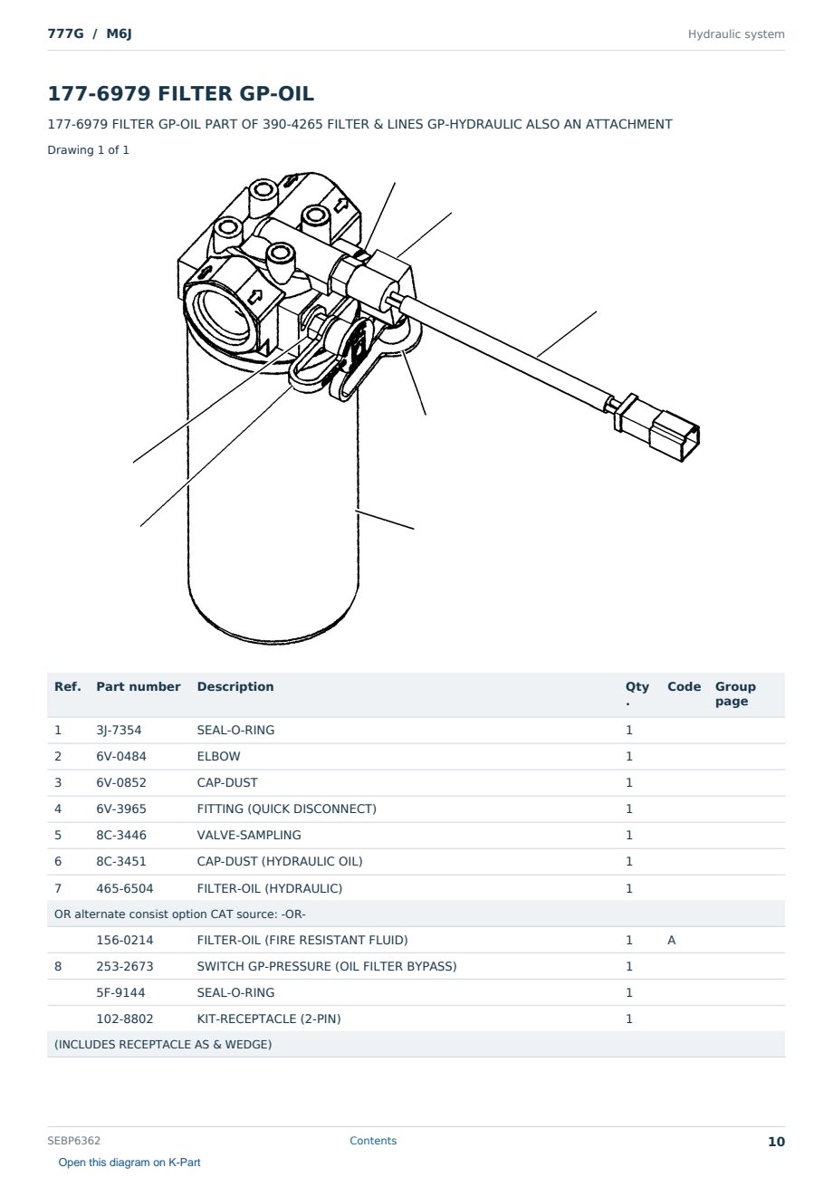 Caterpillar 777G S/N M6J Partsbook SEBP6362 (English) - sample page 10 of 10 Caterpillar 777G S/N M6J Partsbook SEBP6362 (English) - sample page 10 of 10