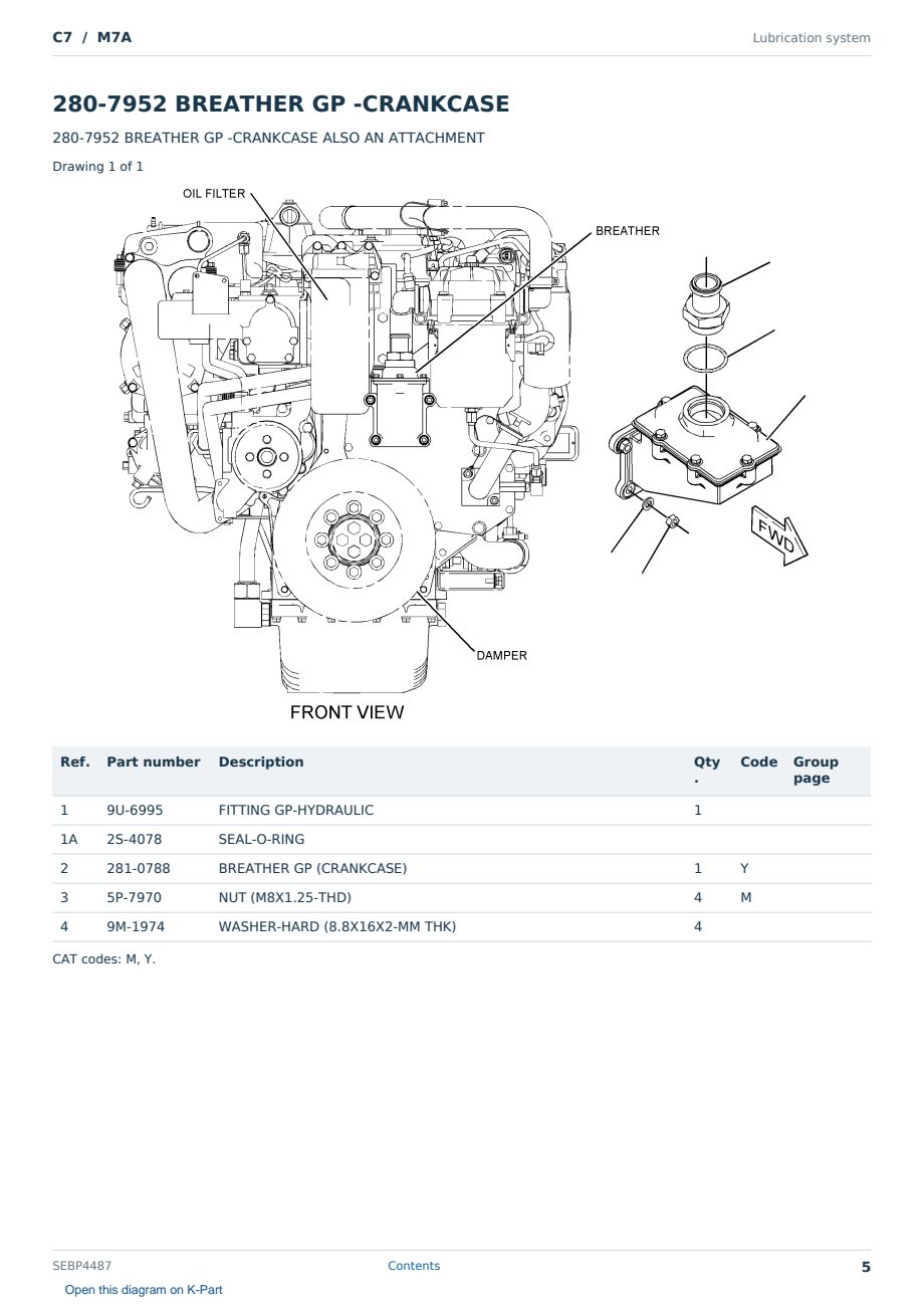 Caterpillar C7 S/N M7A Partsbook SEBP4487 (English) - sample page 5 of 10 Caterpillar C7 S/N M7A Partsbook SEBP4487 (English) - sample page 5 of 10