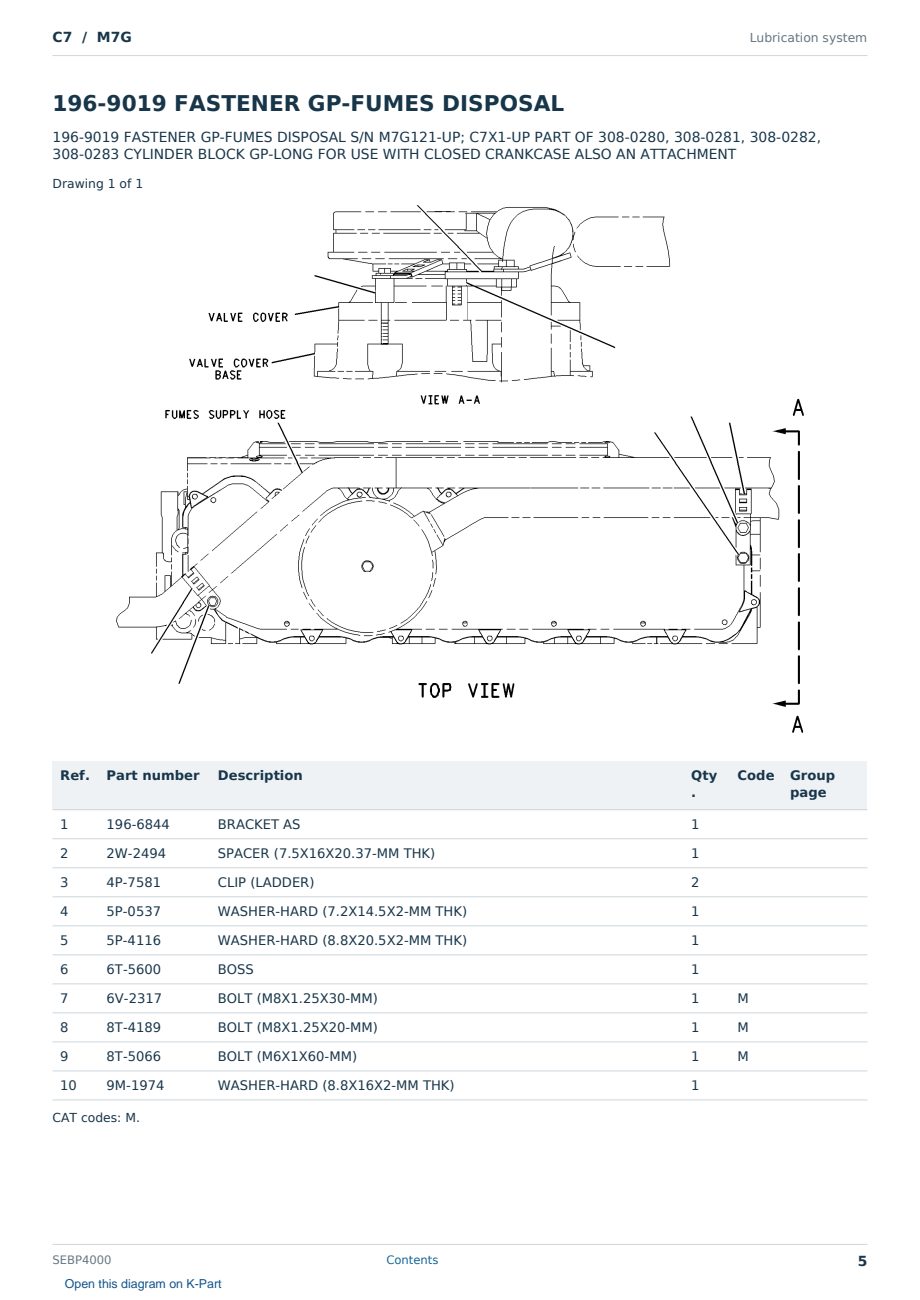 Caterpillar C7 S/N M7G Partsbook SEBP4000 (English) - sample page 5 of 10 Caterpillar C7 S/N M7G Partsbook SEBP4000 (English) - sample page 5 of 10