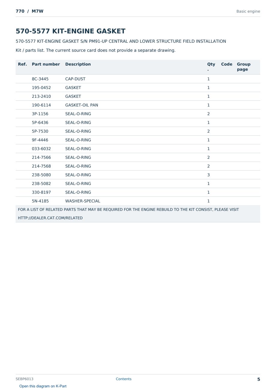 Caterpillar 770 S/N M7W Partsbook SEBP6013 (English) - sample page 5 of 9 Caterpillar 770 S/N M7W Partsbook SEBP6013 (English) - sample page 5 of 9