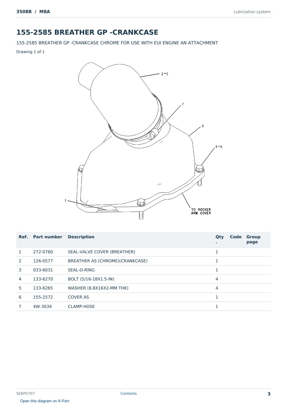 Caterpillar 3508B S/N M8A Partsbook SEBP5707 (English) - sample page 3 of 10 Caterpillar 3508B S/N M8A Partsbook SEBP5707 (English) - sample page 3 of 10