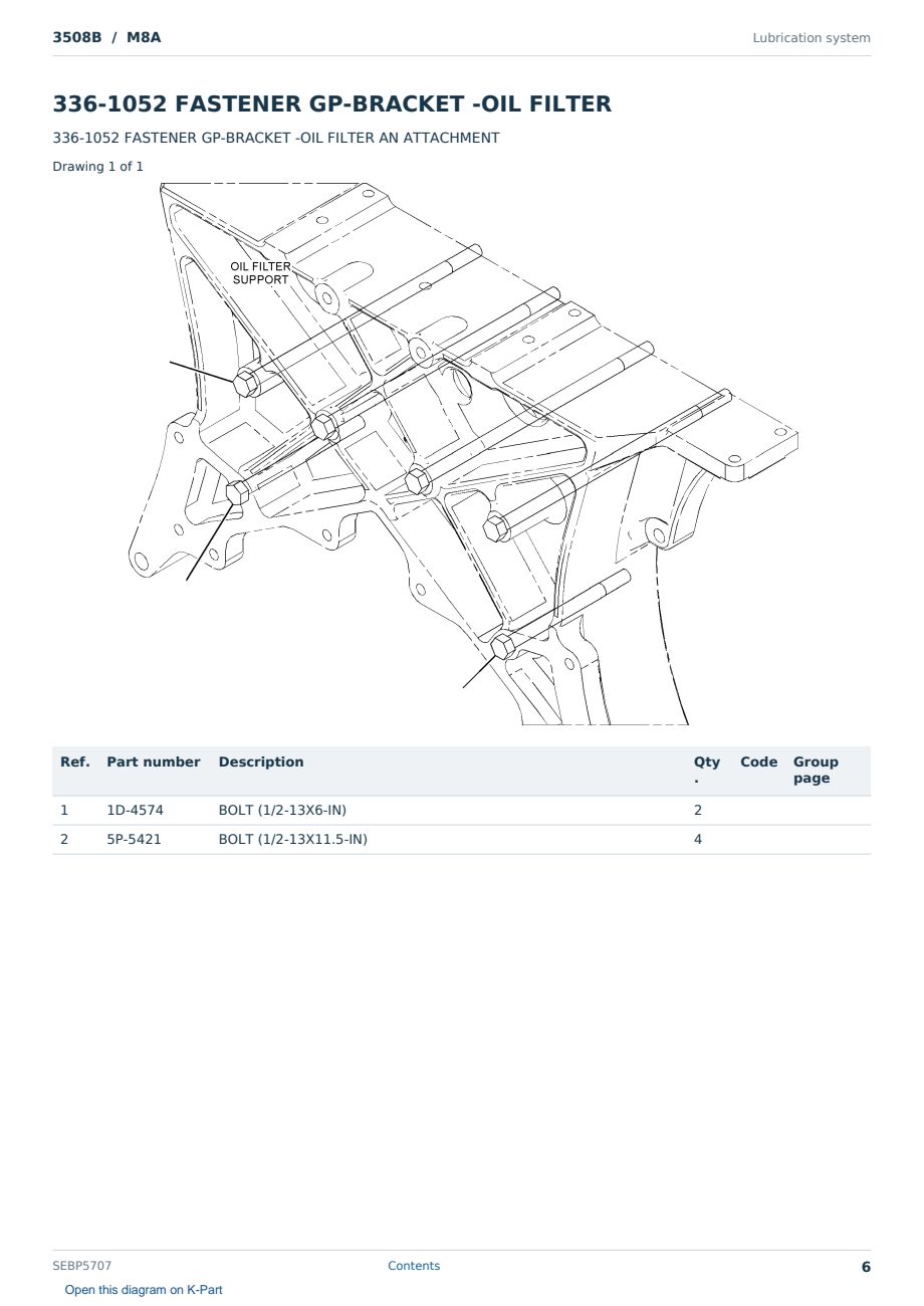 Caterpillar 3508B S/N M8A Partsbook SEBP5707 (English) - sample page 6 of 10 Caterpillar 3508B S/N M8A Partsbook SEBP5707 (English) - sample page 6 of 10