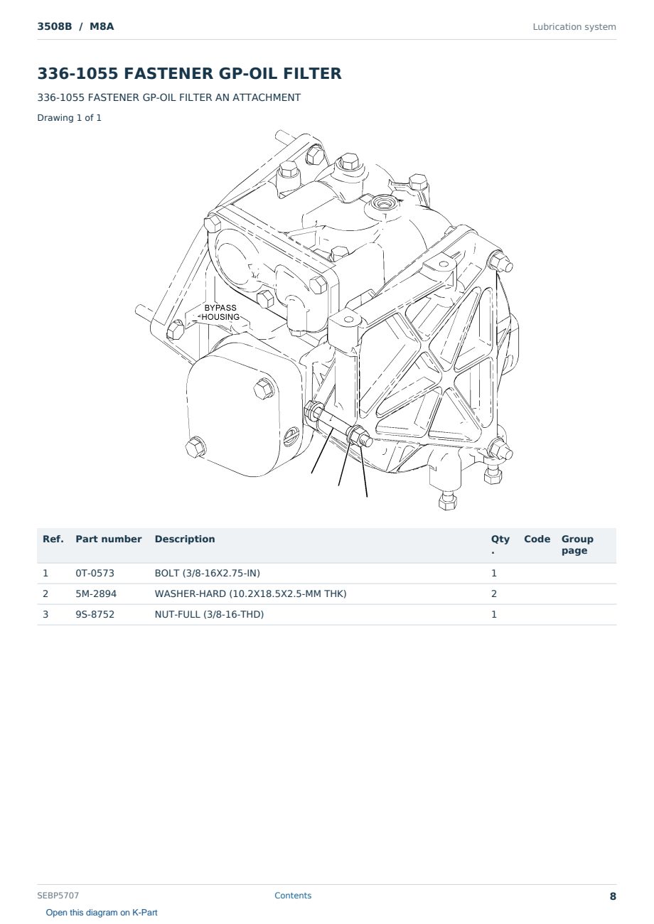 Caterpillar 3508B S/N M8A Partsbook SEBP5707 (English) - sample page 8 of 10 Caterpillar 3508B S/N M8A Partsbook SEBP5707 (English) - sample page 8 of 10