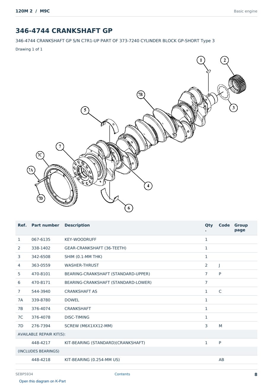 Caterpillar 120M 2 S/N M9C Partsbook SEBP5934 (English) - sample page 8 of 10 Caterpillar 120M 2 S/N M9C Partsbook SEBP5934 (English) - sample page 8 of 10