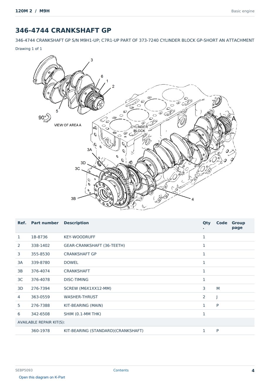 Caterpillar 120M 2 S/N M9H Partsbook SEBP5093 (English) - sample page 4 of 10 Caterpillar 120M 2 S/N M9H Partsbook SEBP5093 (English) - sample page 4 of 10