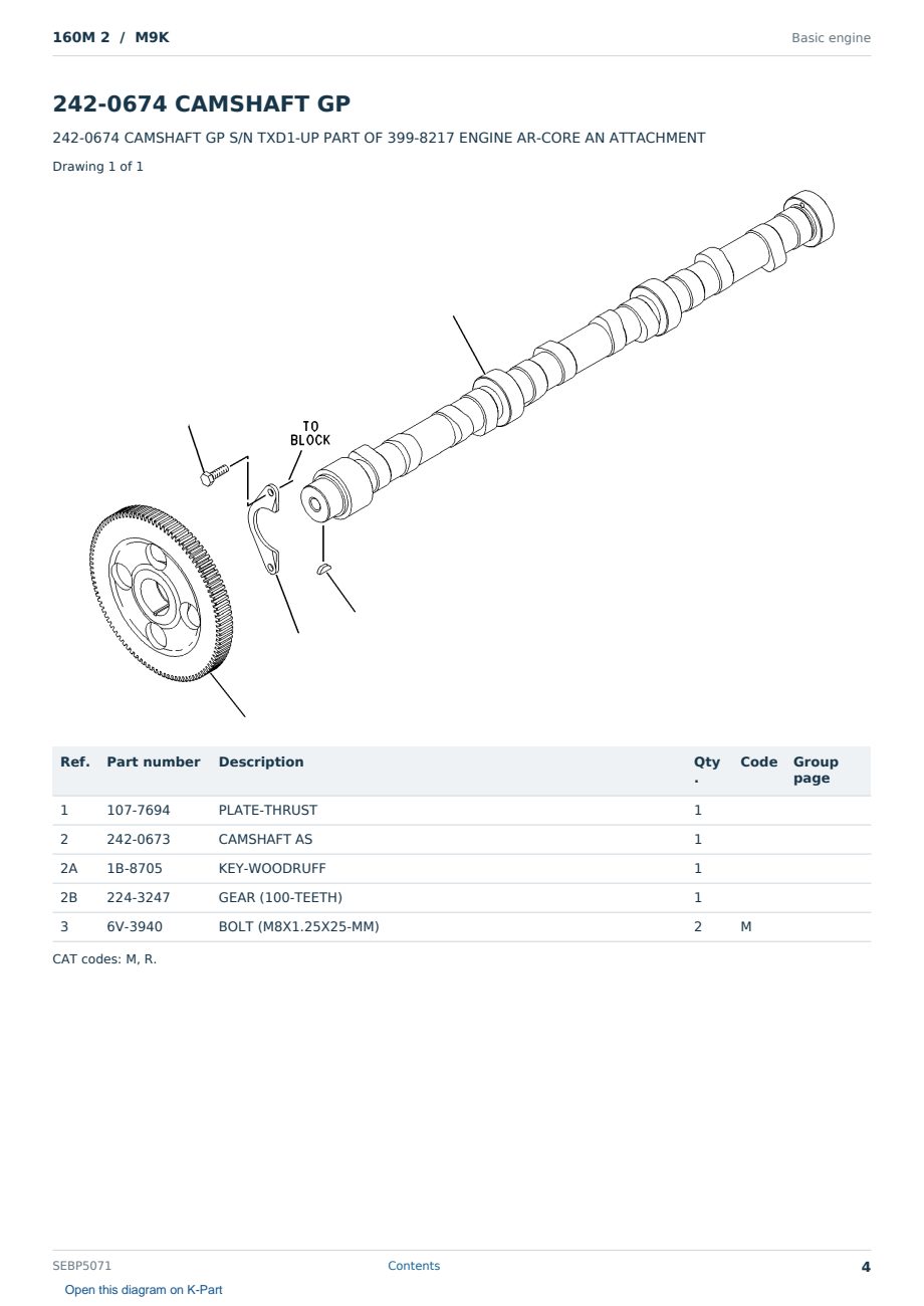 Caterpillar 160M 2 S/N M9K Partsbook SEBP5071 (English) - sample page 4 of 10 Caterpillar 160M 2 S/N M9K Partsbook SEBP5071 (English) - sample page 4 of 10