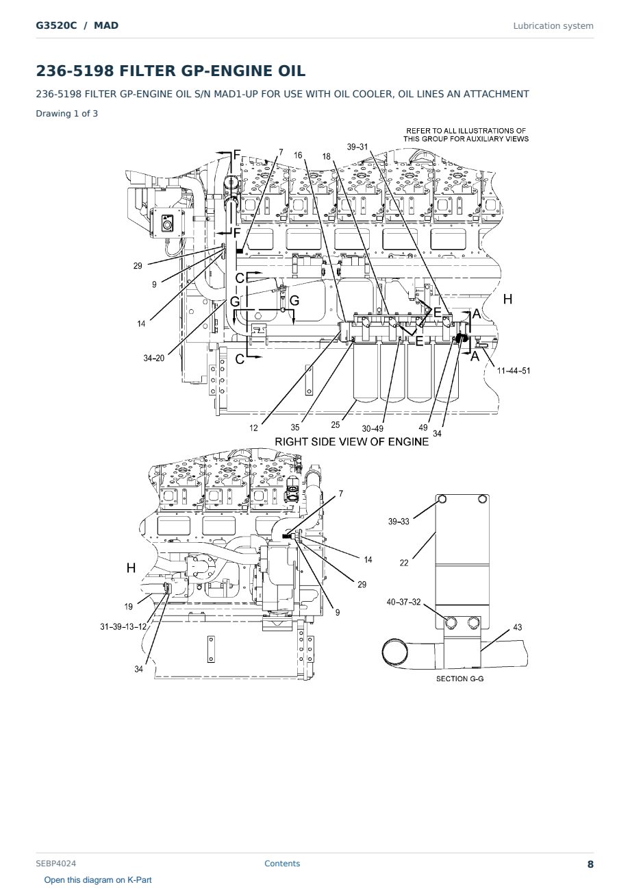 Caterpillar G3520C S/N MAD Partsbook SEBP4024 (English) - sample page 8 of 10 Caterpillar G3520C S/N MAD Partsbook SEBP4024 (English) - sample page 8 of 10