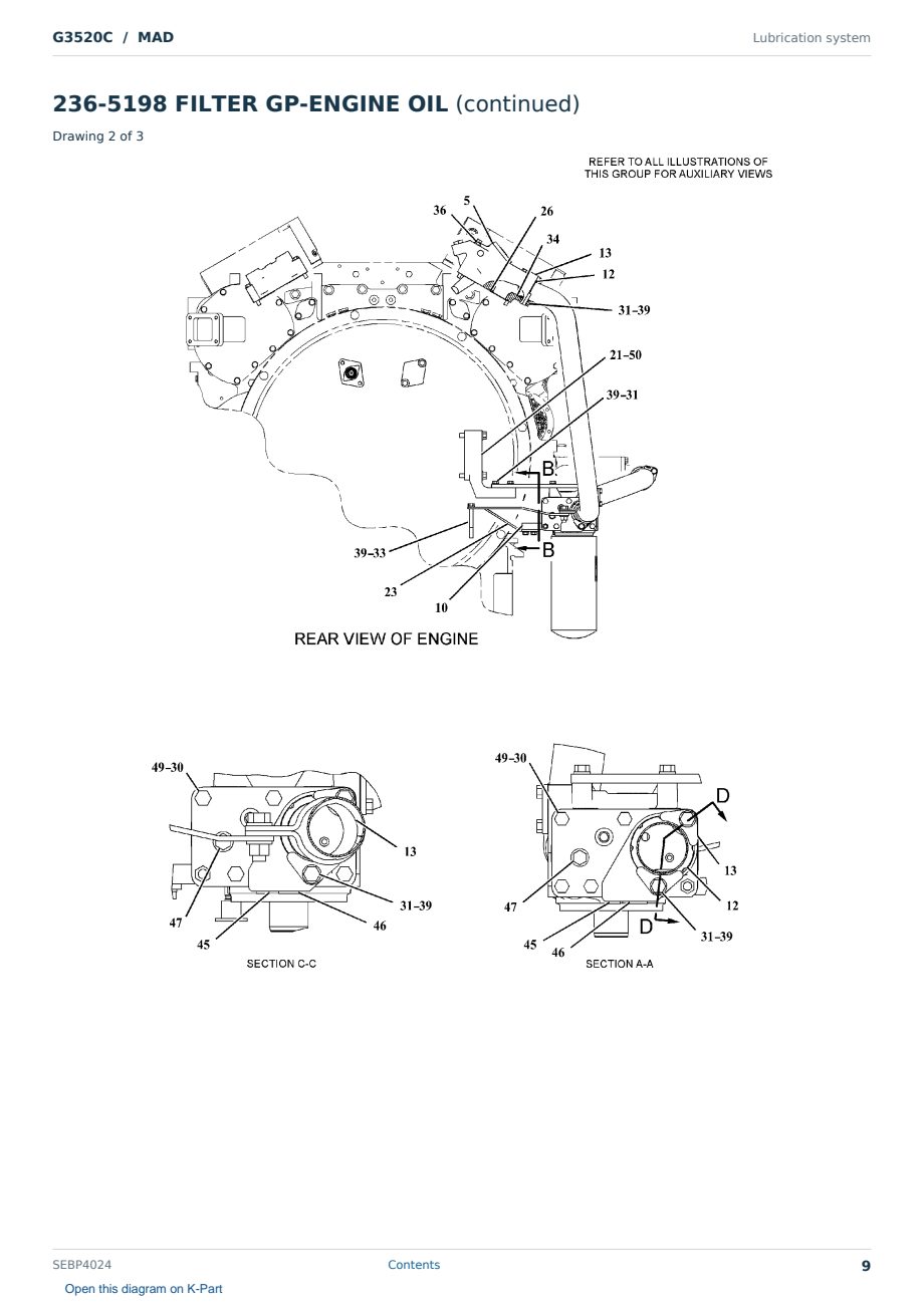 Caterpillar G3520C S/N MAD Partsbook SEBP4024 (English) - sample page 9 of 10 Caterpillar G3520C S/N MAD Partsbook SEBP4024 (English) - sample page 9 of 10