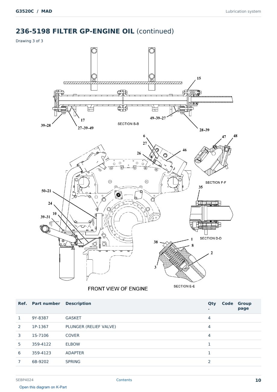 Caterpillar G3520C S/N MAD Partsbook SEBP4024 (English) - sample page 10 of 10 Caterpillar G3520C S/N MAD Partsbook SEBP4024 (English) - sample page 10 of 10