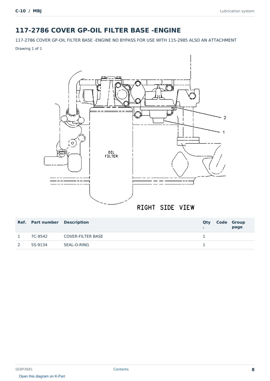 Caterpillar C-10 S/N MBJ Partsbook SEBP3681 (English) - sample page 8 of 10 Caterpillar C-10 S/N MBJ Partsbook SEBP3681 (English) - sample page 8 of 10