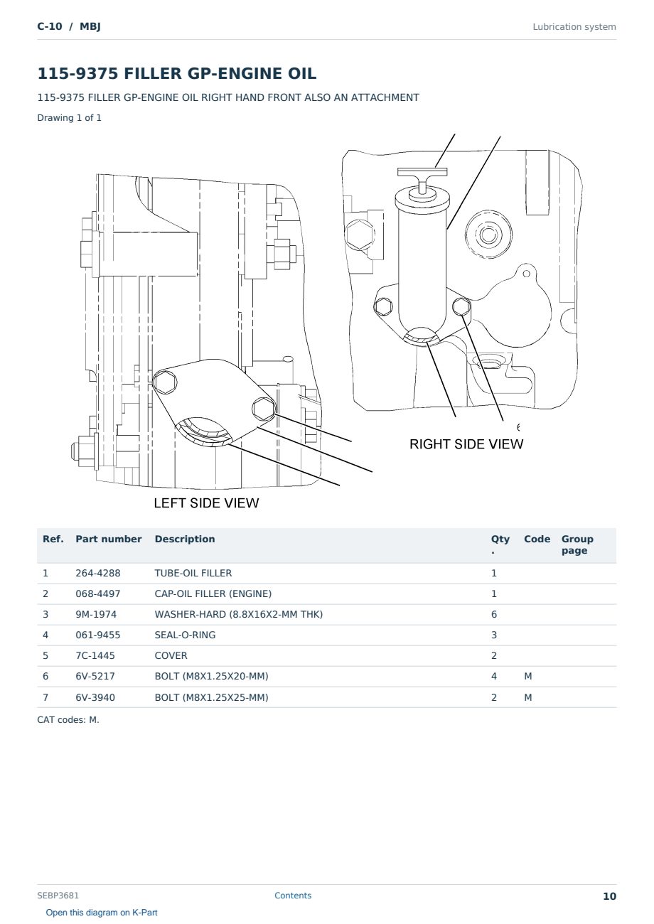 Caterpillar C-10 S/N MBJ Partsbook SEBP3681 (English) - sample page 10 of 10 Caterpillar C-10 S/N MBJ Partsbook SEBP3681 (English) - sample page 10 of 10