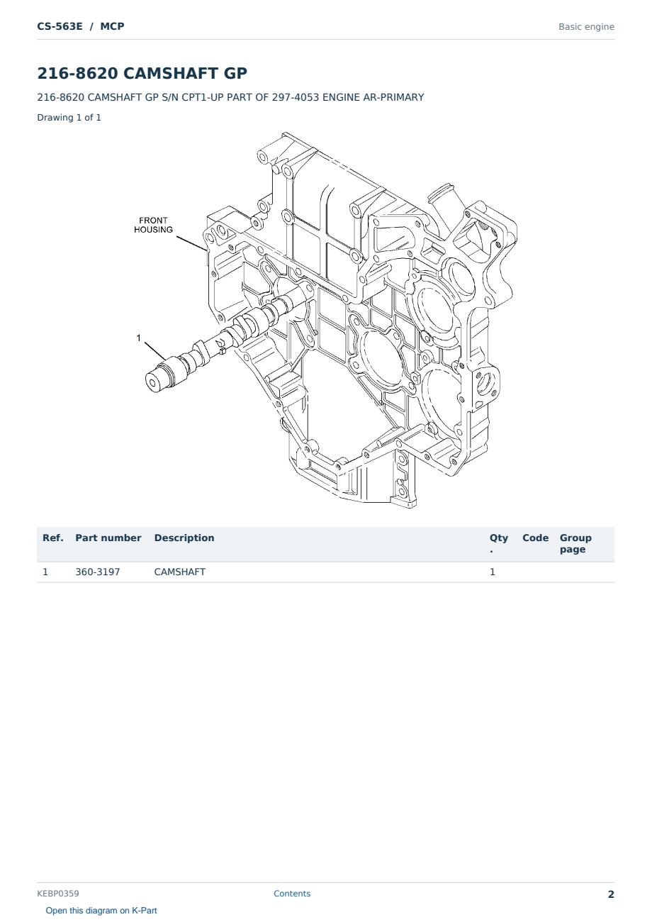 Caterpillar CS-563E S/N MCP Partsbook KEBP0359 (English) - sample page 2 of 10 Caterpillar CS-563E S/N MCP Partsbook KEBP0359 (English) - sample page 2 of 10