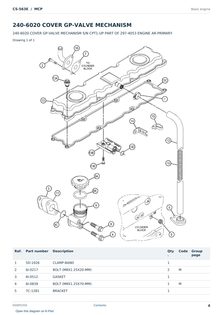 Caterpillar CS-563E S/N MCP Partsbook KEBP0359 (English) - sample page 4 of 10 Caterpillar CS-563E S/N MCP Partsbook KEBP0359 (English) - sample page 4 of 10