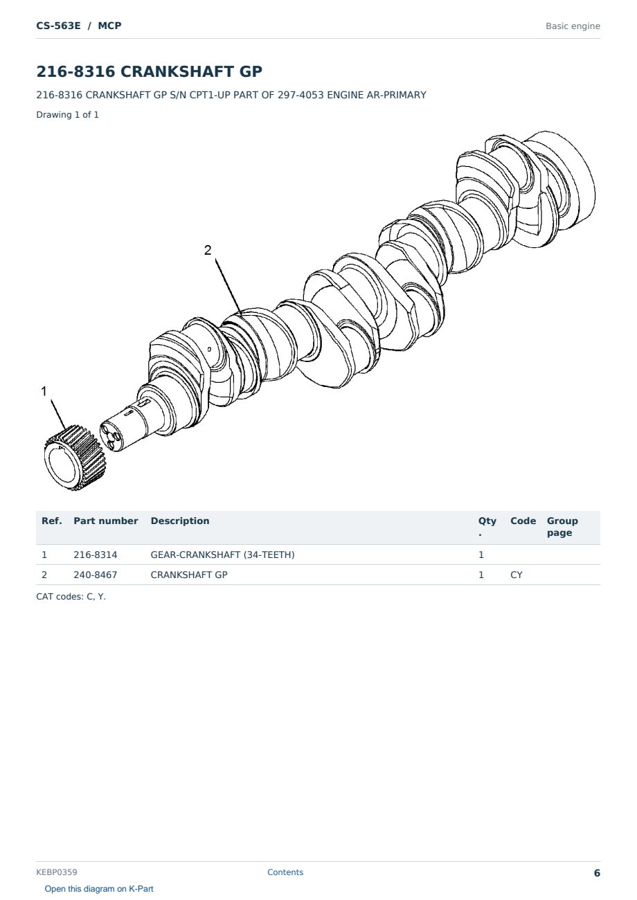 Caterpillar CS-563E S/N MCP Partsbook KEBP0359 (English) - sample page 6 of 10 Caterpillar CS-563E S/N MCP Partsbook KEBP0359 (English) - sample page 6 of 10
