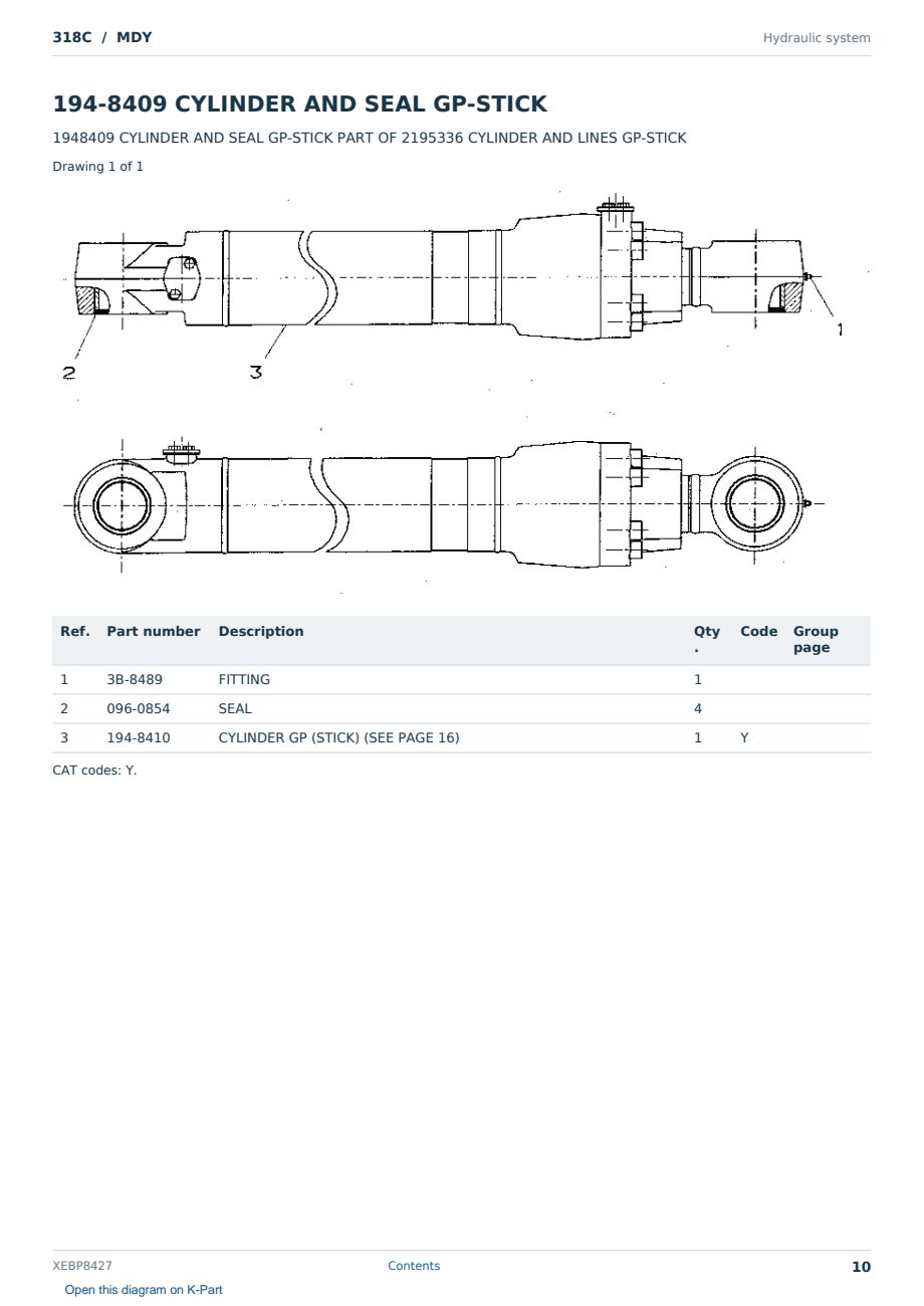 Caterpillar 318C S/N MDY Partsbook XEBP8427 (English) - sample page 10 of 10 Caterpillar 318C S/N MDY Partsbook XEBP8427 (English) - sample page 10 of 10