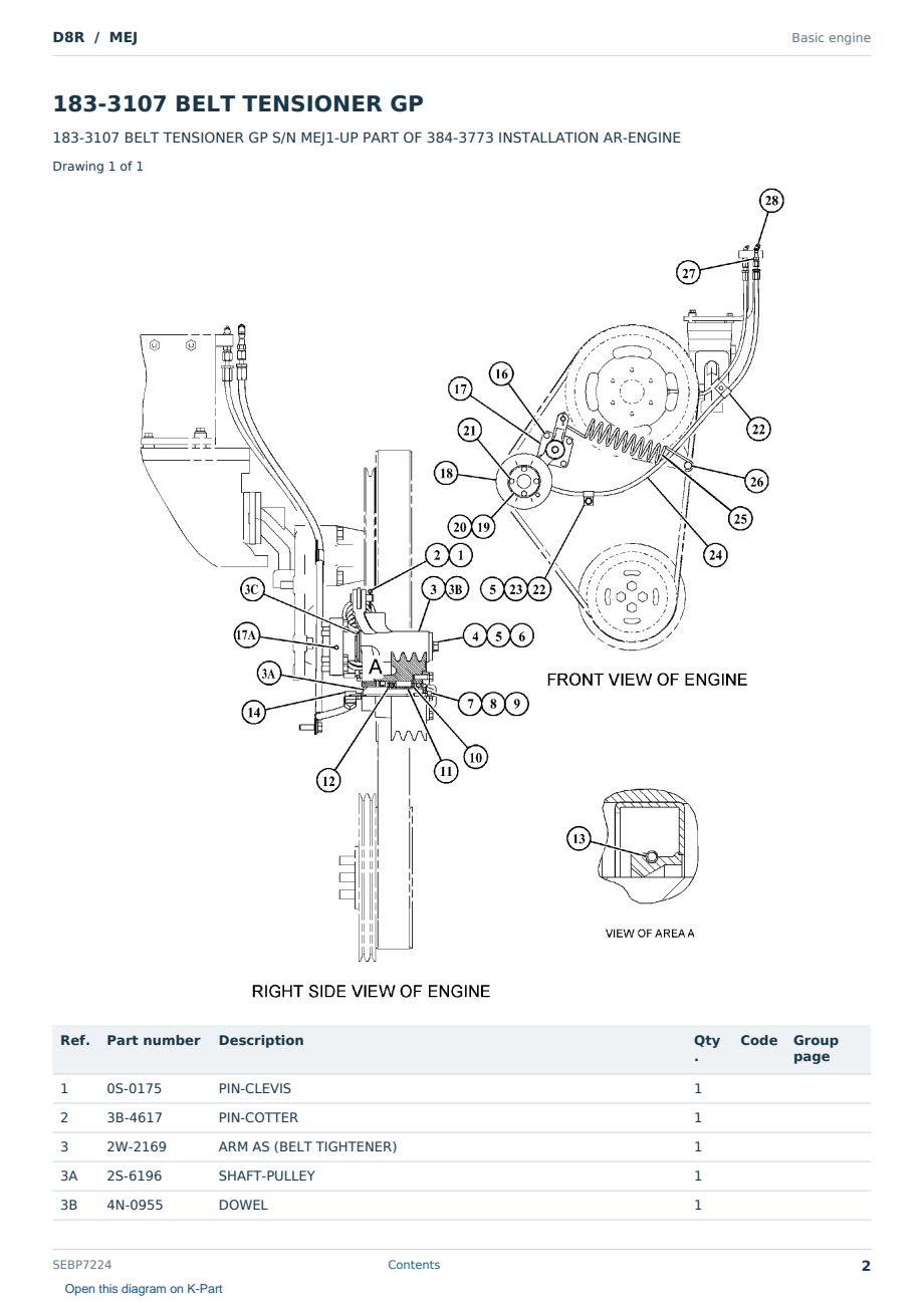 Caterpillar D8R S/N MEJ Partsbook SEBP7224 (English) - sample page 2 of 10 Caterpillar D8R S/N MEJ Partsbook SEBP7224 (English) - sample page 2 of 10
