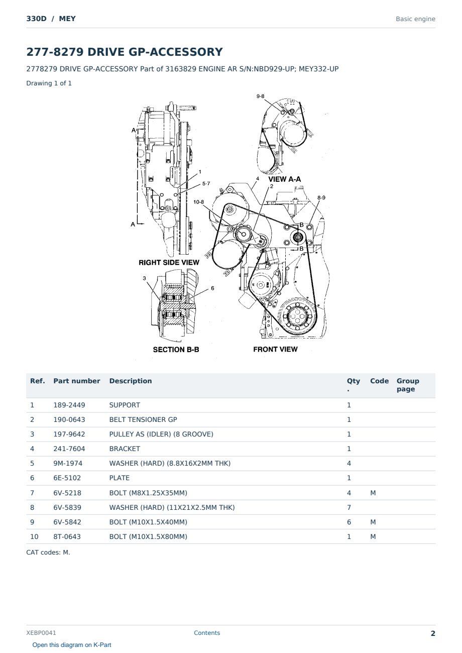 Caterpillar 330D S/N MEY Partsbook XEBP0041 (English) - sample page 2 of 10 Caterpillar 330D S/N MEY Partsbook XEBP0041 (English) - sample page 2 of 10