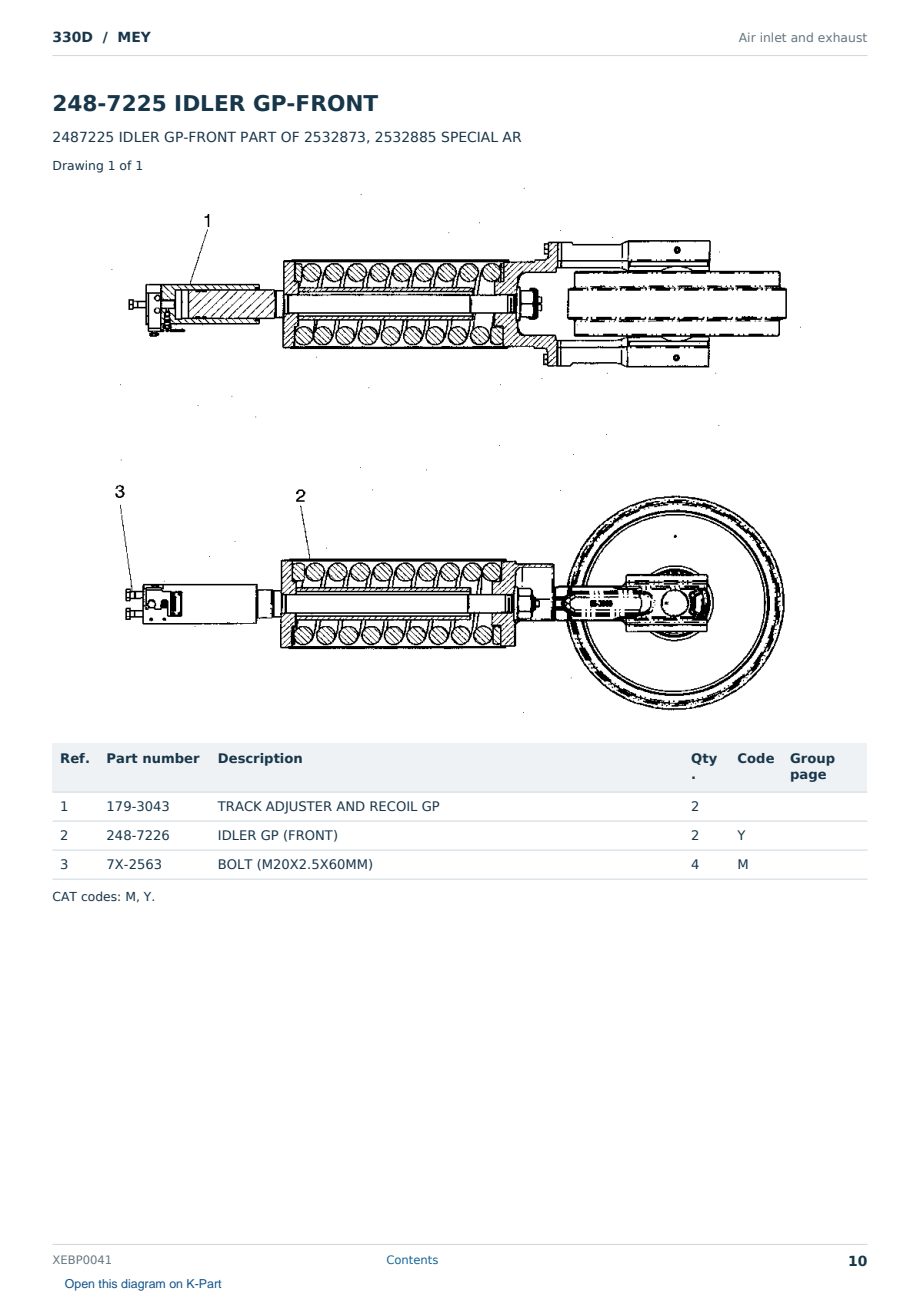 Caterpillar 330D S/N MEY Partsbook XEBP0041 (English) - sample page 10 of 10 Caterpillar 330D S/N MEY Partsbook XEBP0041 (English) - sample page 10 of 10