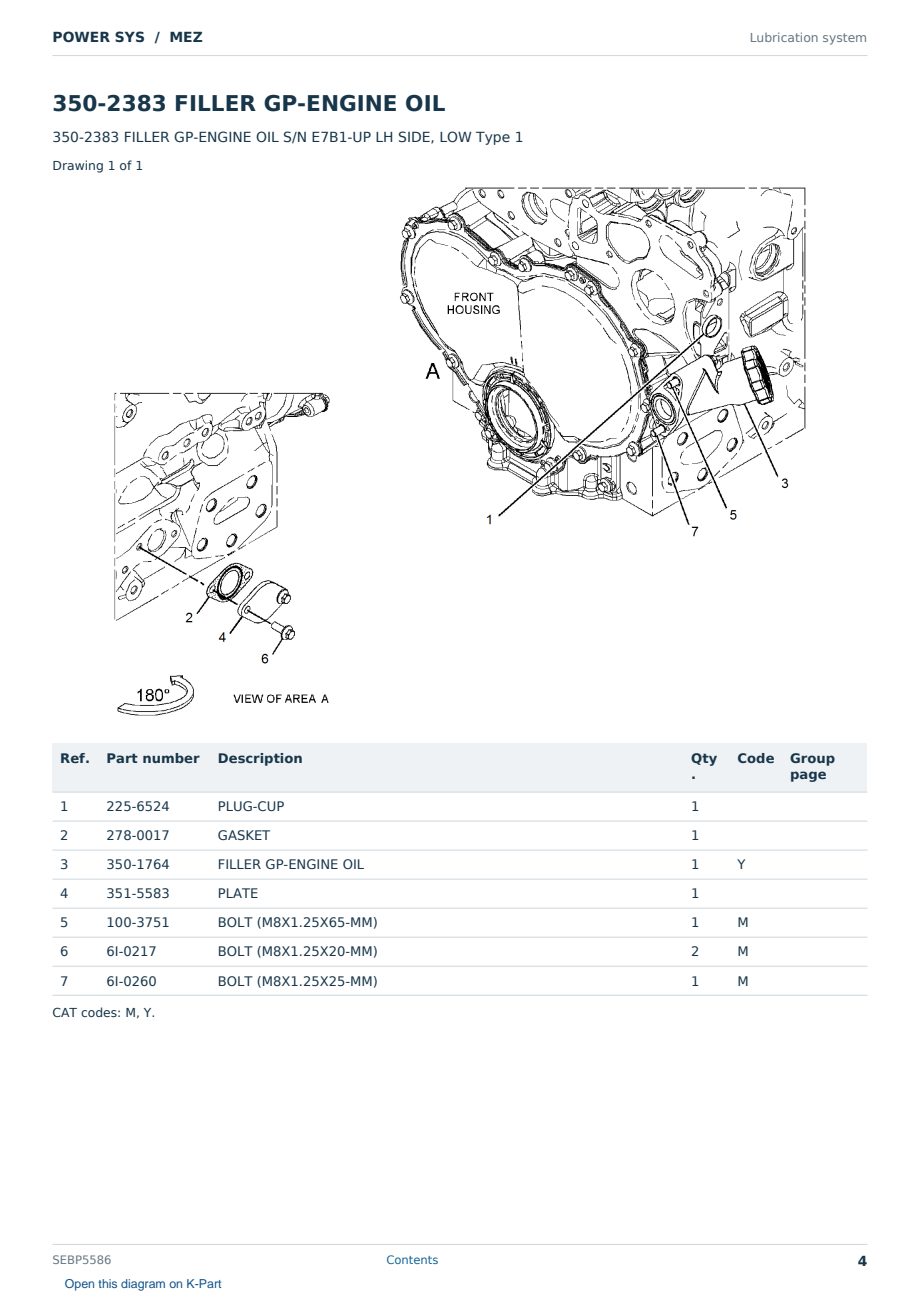Caterpillar POWER SYS S/N MEZ Partsbook SEBP5586 (English) - sample page 4 of 10 Caterpillar POWER SYS S/N MEZ Partsbook SEBP5586 (English) - sample page 4 of 10