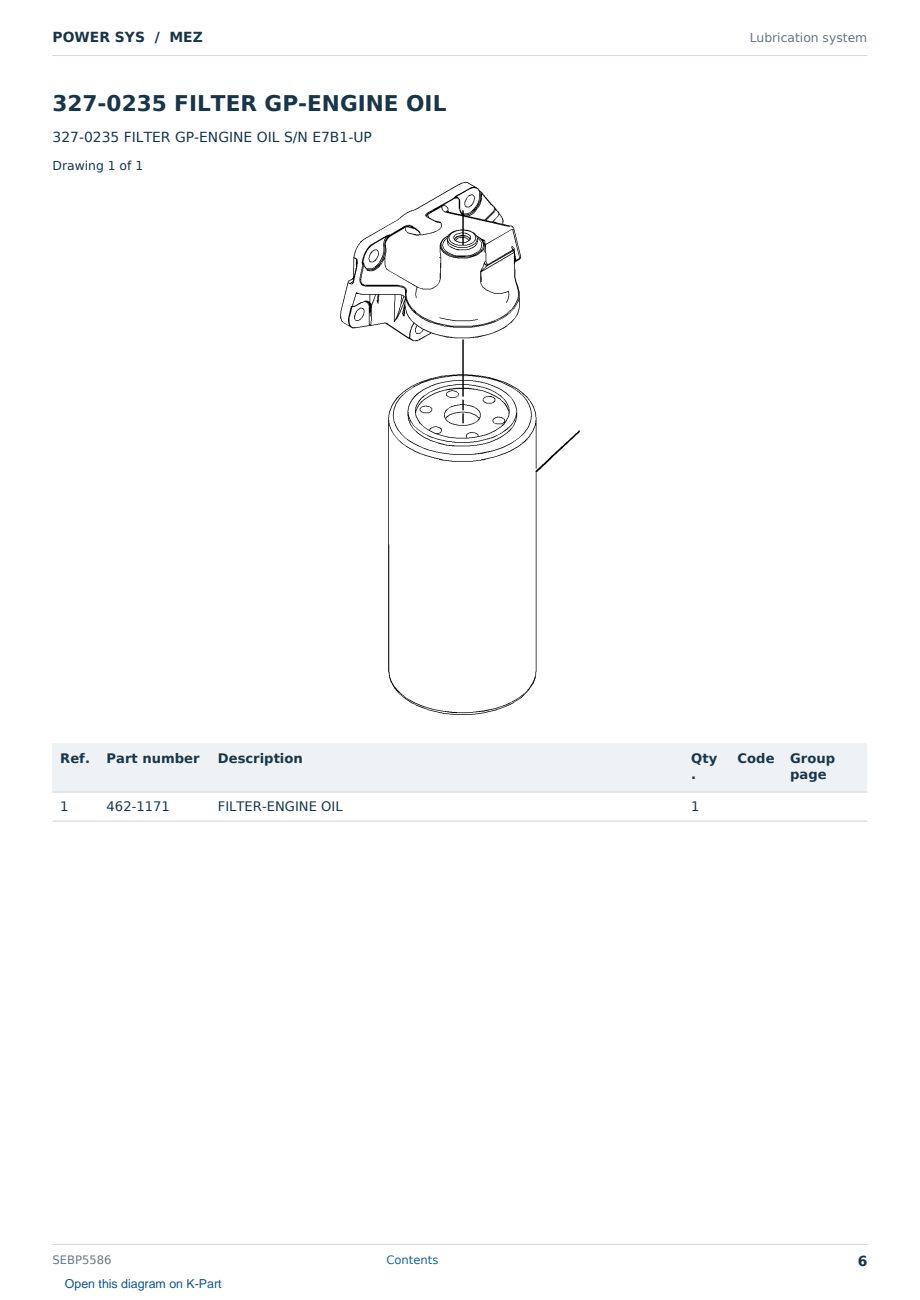 Caterpillar POWER SYS S/N MEZ Partsbook SEBP5586 (English) - sample page 6 of 10 Caterpillar POWER SYS S/N MEZ Partsbook SEBP5586 (English) - sample page 6 of 10