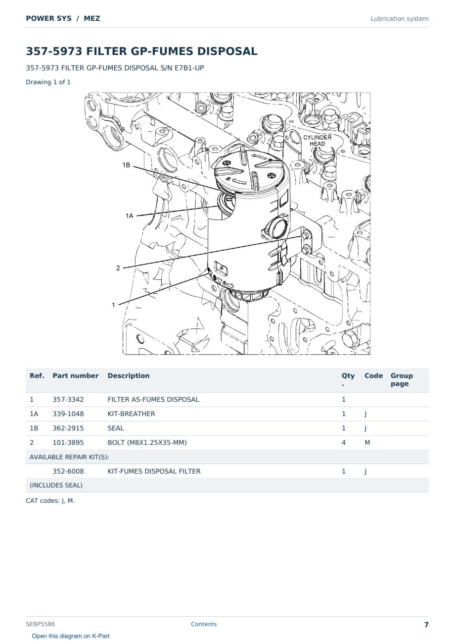 Caterpillar POWER SYS S/N MEZ Partsbook SEBP5586 (English) - sample page 7 of 10 Caterpillar POWER SYS S/N MEZ Partsbook SEBP5586 (English) - sample page 7 of 10