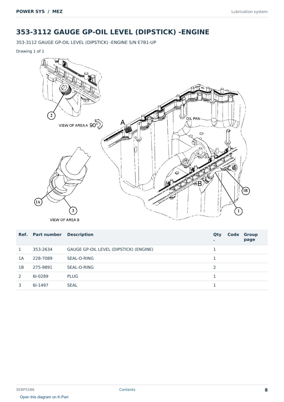 Caterpillar POWER SYS S/N MEZ Partsbook SEBP5586 (English) - sample page 8 of 10 Caterpillar POWER SYS S/N MEZ Partsbook SEBP5586 (English) - sample page 8 of 10