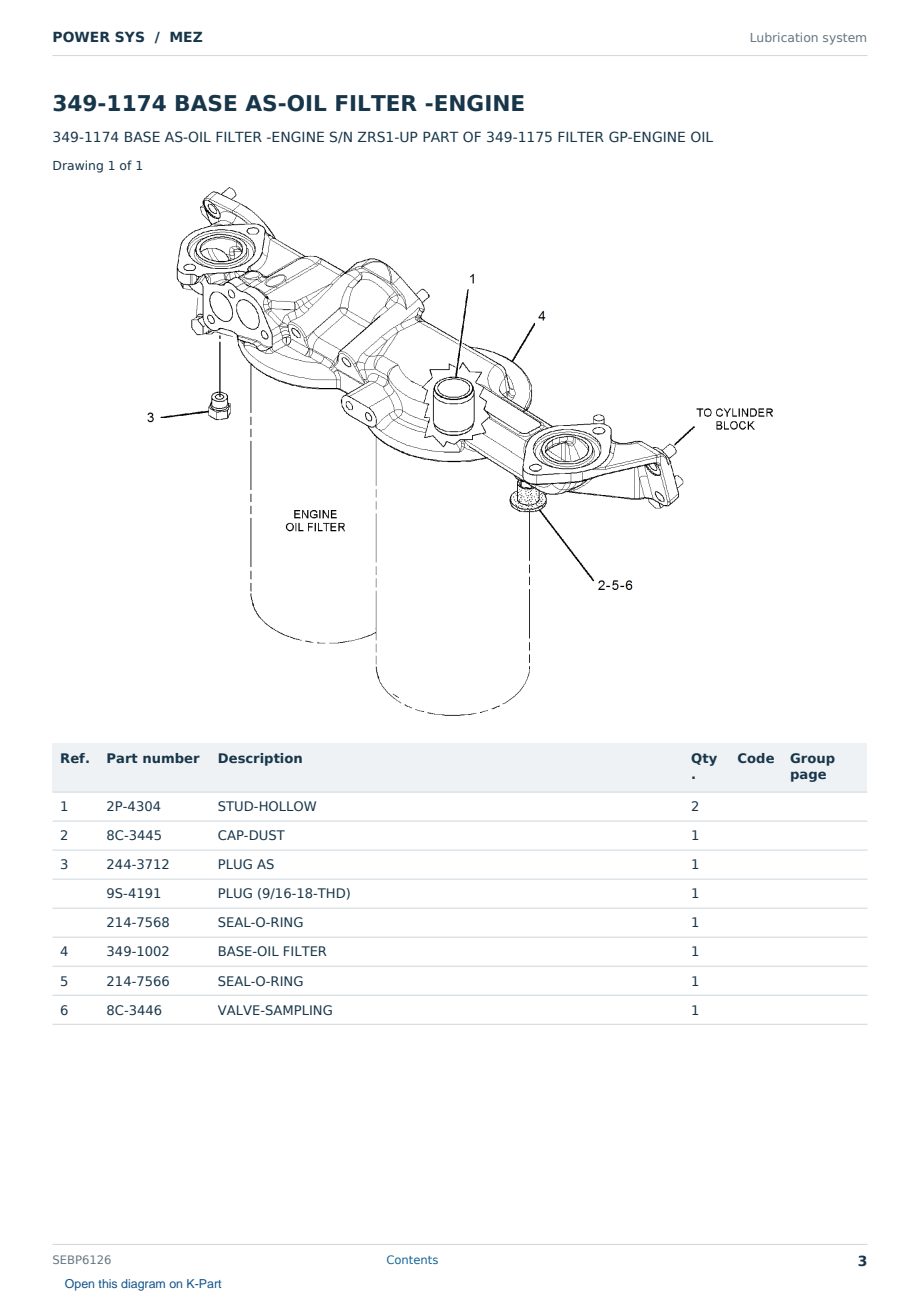Caterpillar POWER SYS S/N MEZ Partsbook SEBP6126 (English) - sample page 3 of 10 Caterpillar POWER SYS S/N MEZ Partsbook SEBP6126 (English) - sample page 3 of 10