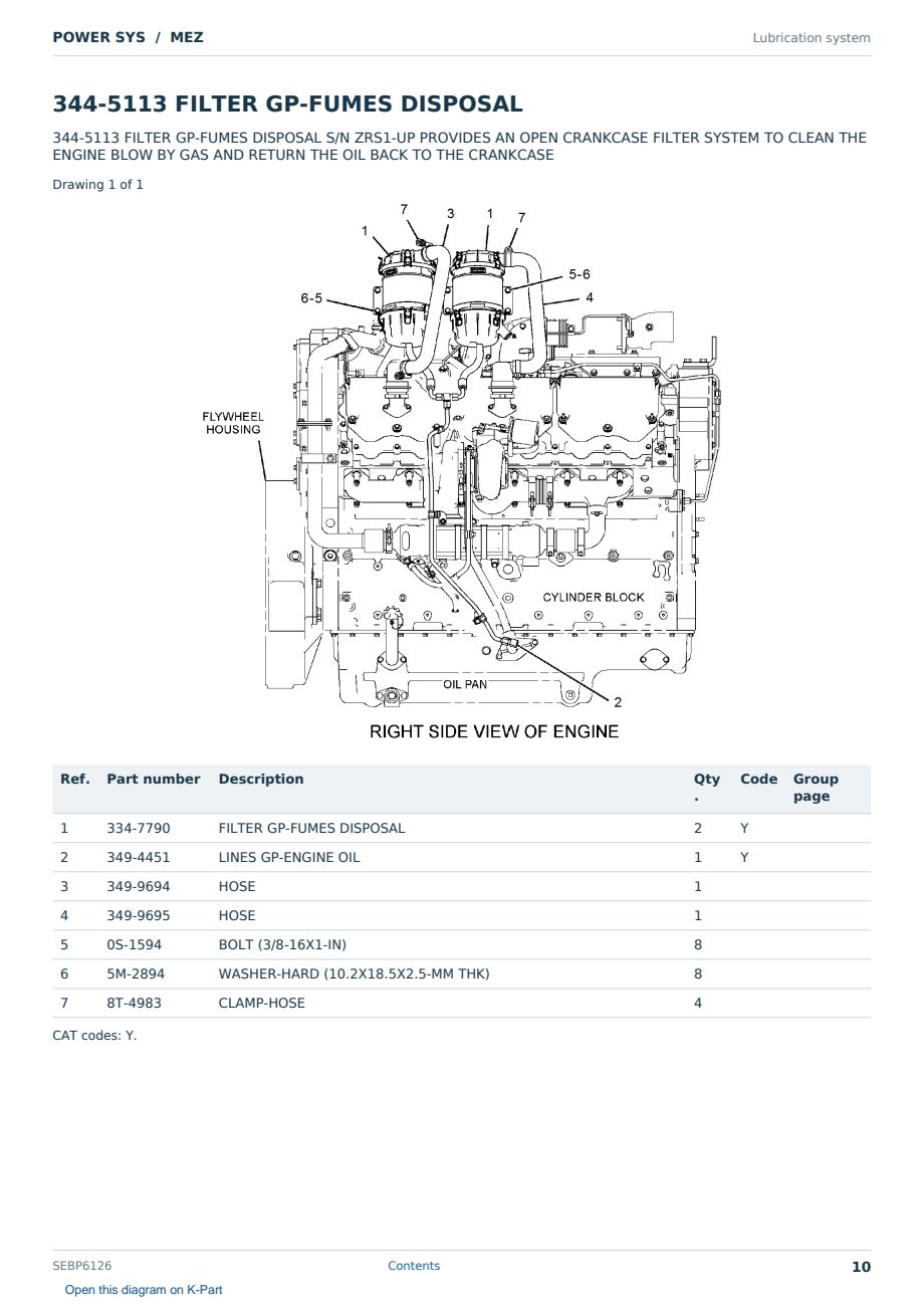 Caterpillar POWER SYS S/N MEZ Partsbook SEBP6126 (English) - sample page 10 of 10 Caterpillar POWER SYS S/N MEZ Partsbook SEBP6126 (English) - sample page 10 of 10
