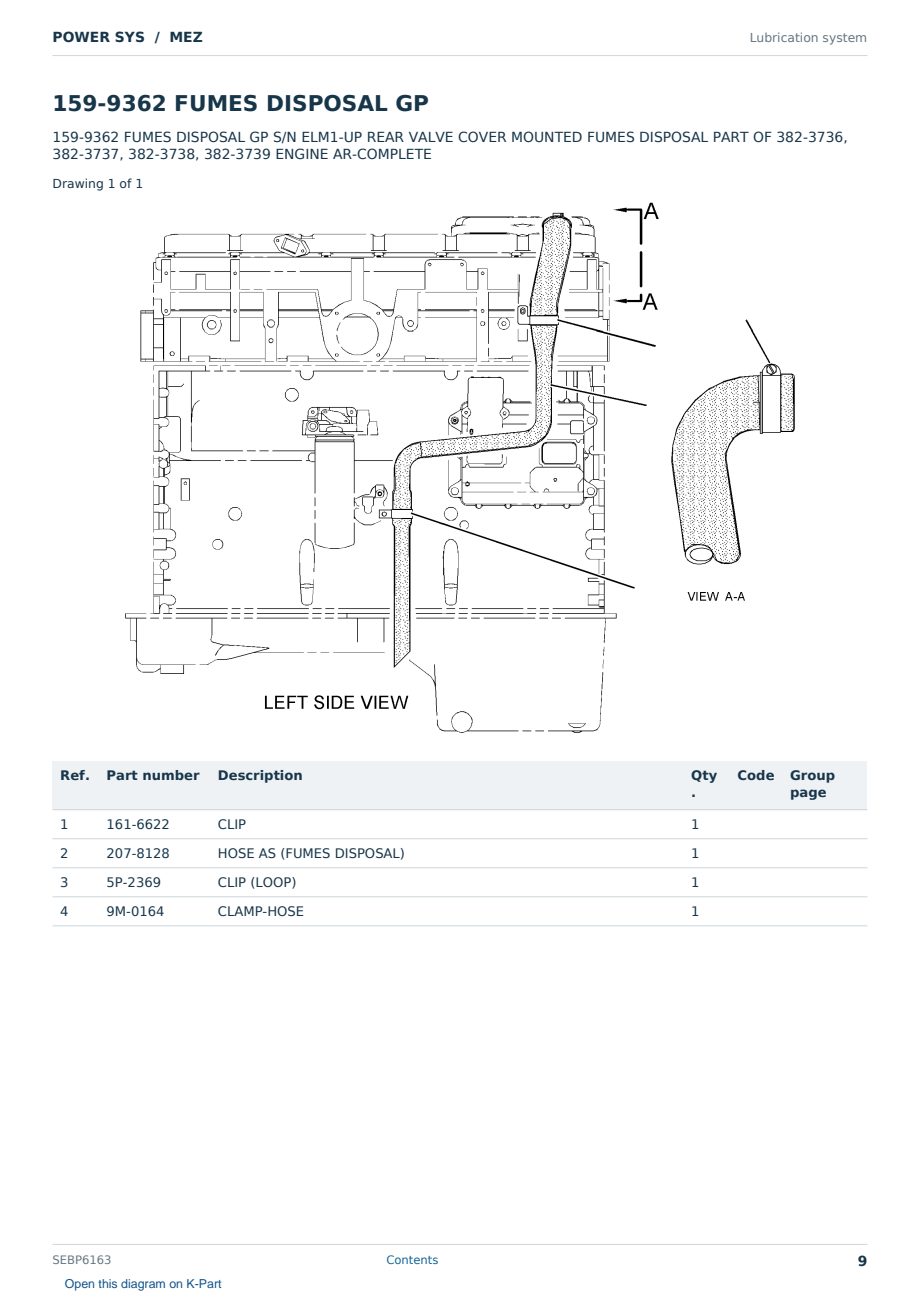 Caterpillar POWER SYS S/N MEZ Partsbook SEBP6163 (English) - sample page 9 of 10 Caterpillar POWER SYS S/N MEZ Partsbook SEBP6163 (English) - sample page 9 of 10