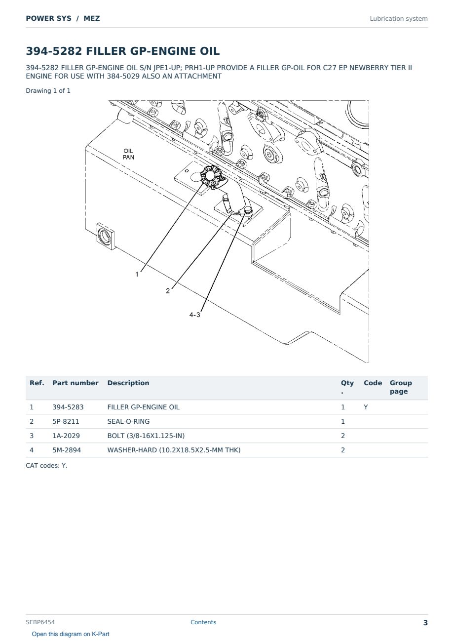 Caterpillar POWER SYS S/N MEZ Partsbook SEBP6454 (English) - sample page 3 of 10 Caterpillar POWER SYS S/N MEZ Partsbook SEBP6454 (English) - sample page 3 of 10