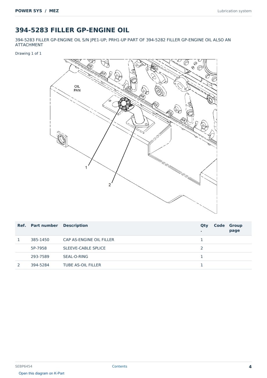 Caterpillar POWER SYS S/N MEZ Partsbook SEBP6454 (English) - sample page 4 of 10 Caterpillar POWER SYS S/N MEZ Partsbook SEBP6454 (English) - sample page 4 of 10