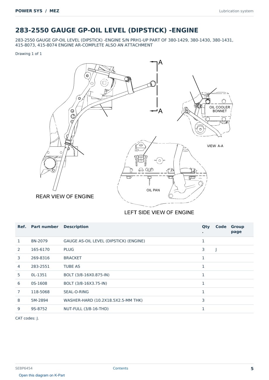 Caterpillar POWER SYS S/N MEZ Partsbook SEBP6454 (English) - sample page 5 of 10 Caterpillar POWER SYS S/N MEZ Partsbook SEBP6454 (English) - sample page 5 of 10