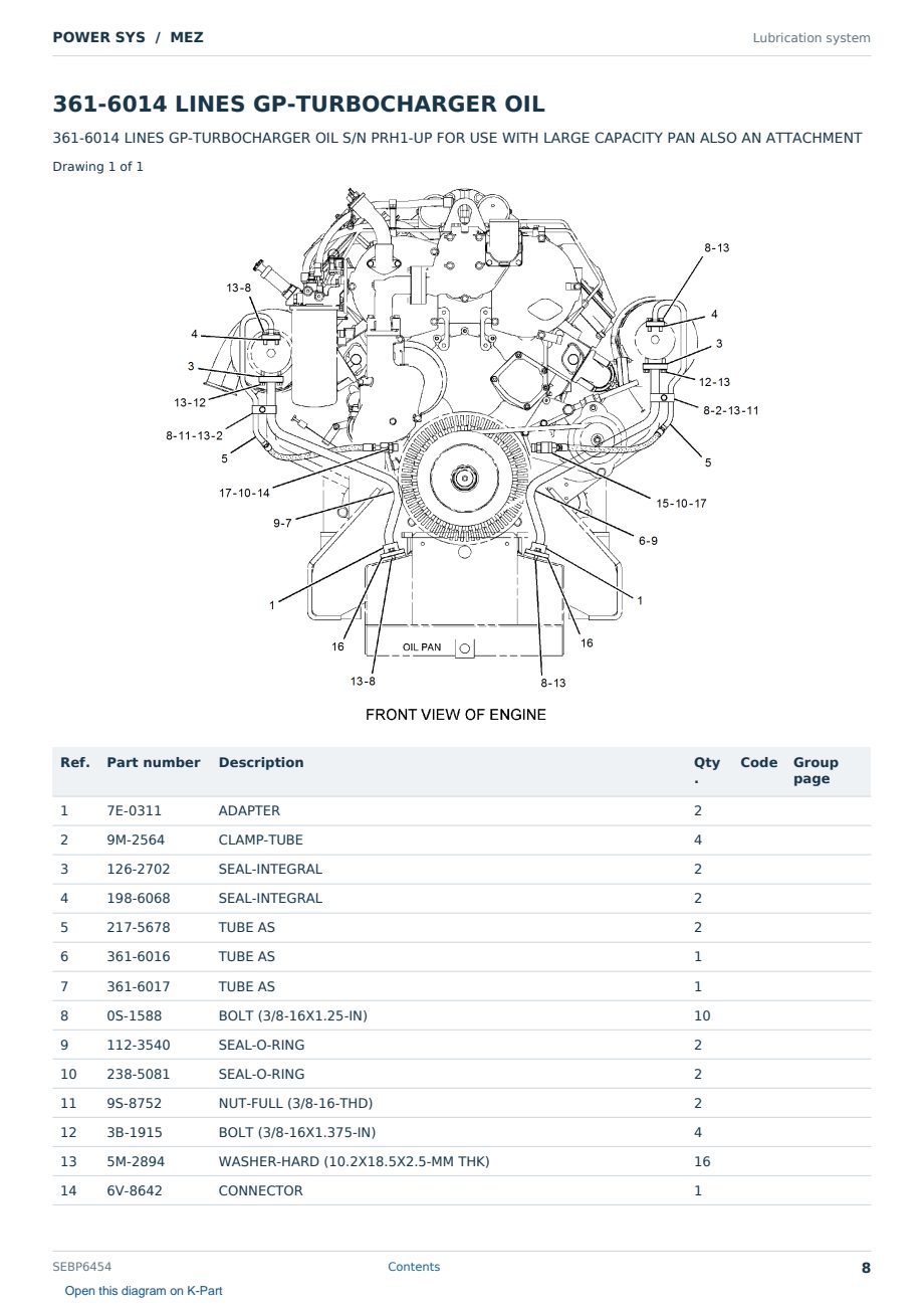 Caterpillar POWER SYS S/N MEZ Partsbook SEBP6454 (English) - sample page 8 of 10 Caterpillar POWER SYS S/N MEZ Partsbook SEBP6454 (English) - sample page 8 of 10