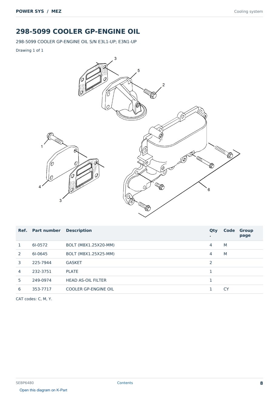 Caterpillar POWER SYS S/N MEZ Partsbook SEBP6480 (English) - sample page 8 of 10 Caterpillar POWER SYS S/N MEZ Partsbook SEBP6480 (English) - sample page 8 of 10