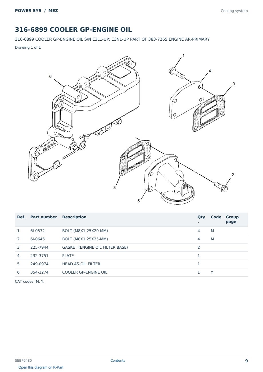 Caterpillar POWER SYS S/N MEZ Partsbook SEBP6480 (English) - sample page 9 of 10 Caterpillar POWER SYS S/N MEZ Partsbook SEBP6480 (English) - sample page 9 of 10