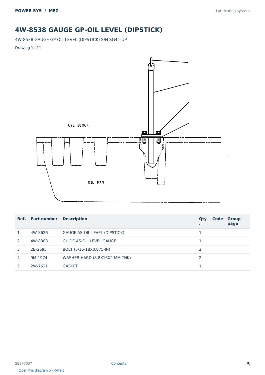Caterpillar POWER SYS S/N MEZ Partsbook SEBP7037 (English) - sample page 5 of 10 Caterpillar POWER SYS S/N MEZ Partsbook SEBP7037 (English) - sample page 5 of 10
