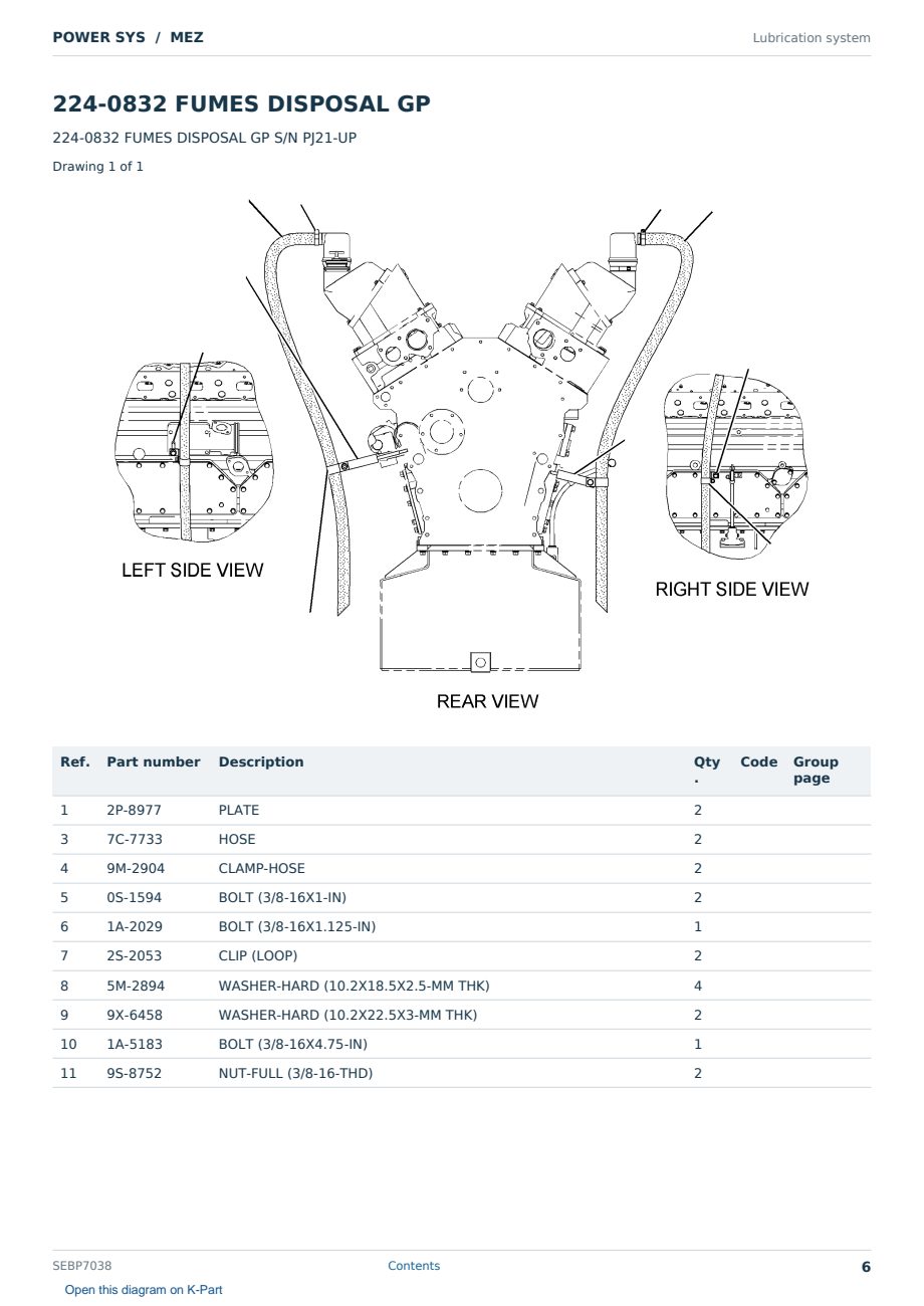 Caterpillar POWER SYS S/N MEZ Partsbook SEBP7038 (English) - sample page 6 of 10 Caterpillar POWER SYS S/N MEZ Partsbook SEBP7038 (English) - sample page 6 of 10