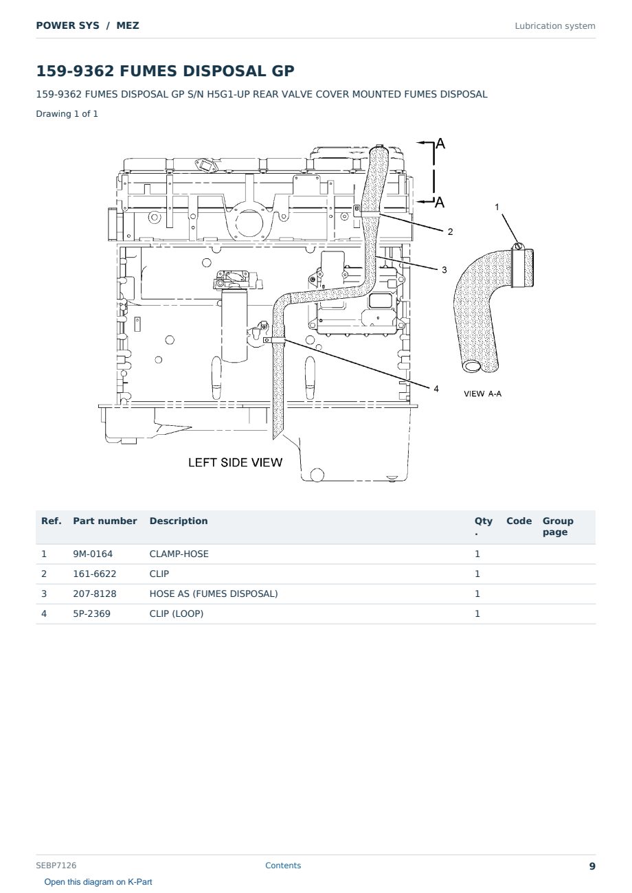 Caterpillar POWER SYS S/N MEZ Partsbook SEBP7126 (English) - sample page 9 of 10 Caterpillar POWER SYS S/N MEZ Partsbook SEBP7126 (English) - sample page 9 of 10