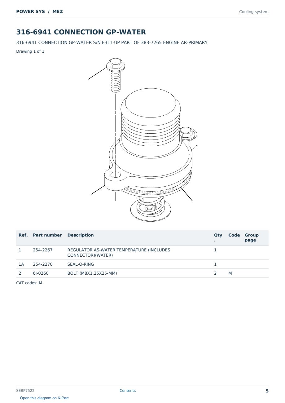 Caterpillar POWER SYS S/N MEZ Partsbook SEBP7522 (English) - sample page 5 of 10 Caterpillar POWER SYS S/N MEZ Partsbook SEBP7522 (English) - sample page 5 of 10