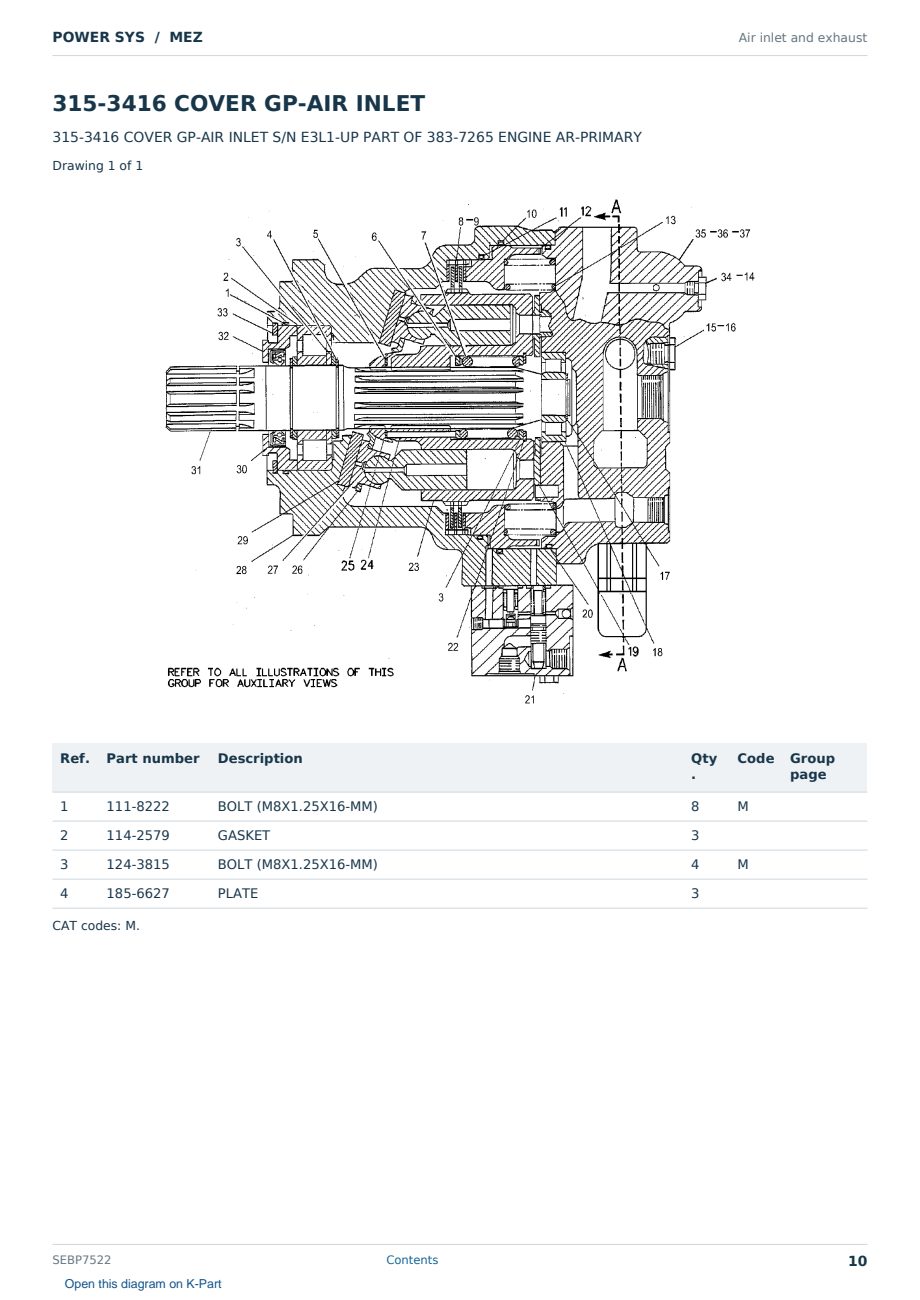 Caterpillar POWER SYS S/N MEZ Partsbook SEBP7522 (English) - sample page 10 of 10 Caterpillar POWER SYS S/N MEZ Partsbook SEBP7522 (English) - sample page 10 of 10