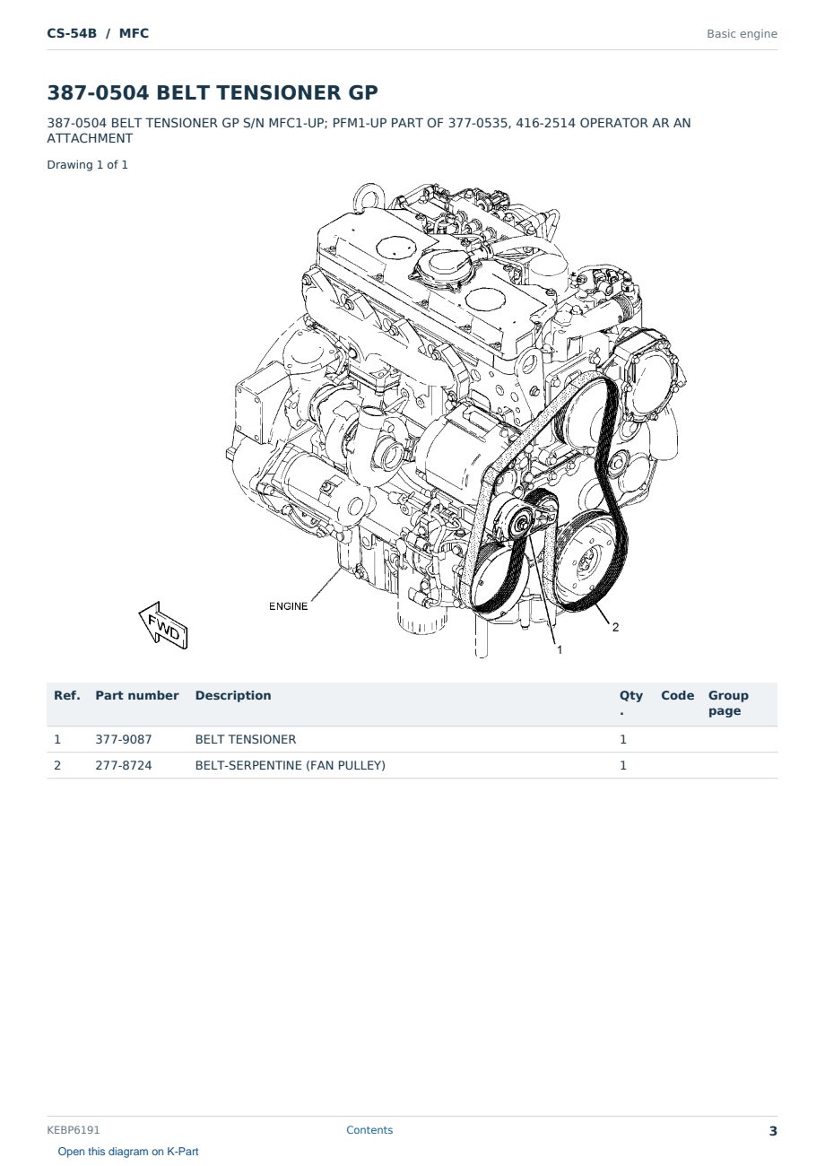 Caterpillar CS-54B S/N MFC Partsbook KEBP6191 (English) - sample page 3 of 10 Caterpillar CS-54B S/N MFC Partsbook KEBP6191 (English) - sample page 3 of 10