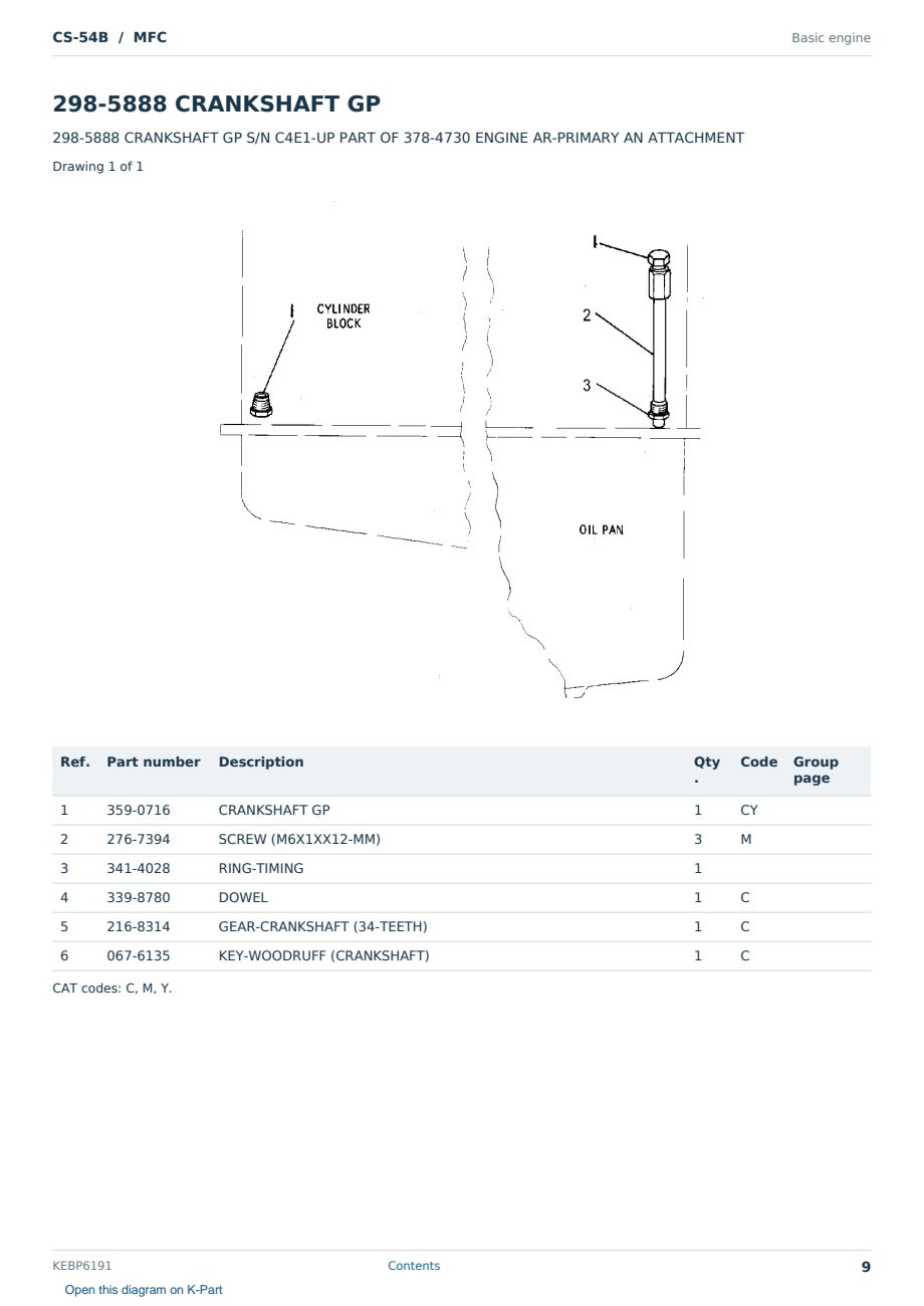 Caterpillar CS-54B S/N MFC Partsbook KEBP6191 (English) - sample page 9 of 10 Caterpillar CS-54B S/N MFC Partsbook KEBP6191 (English) - sample page 9 of 10